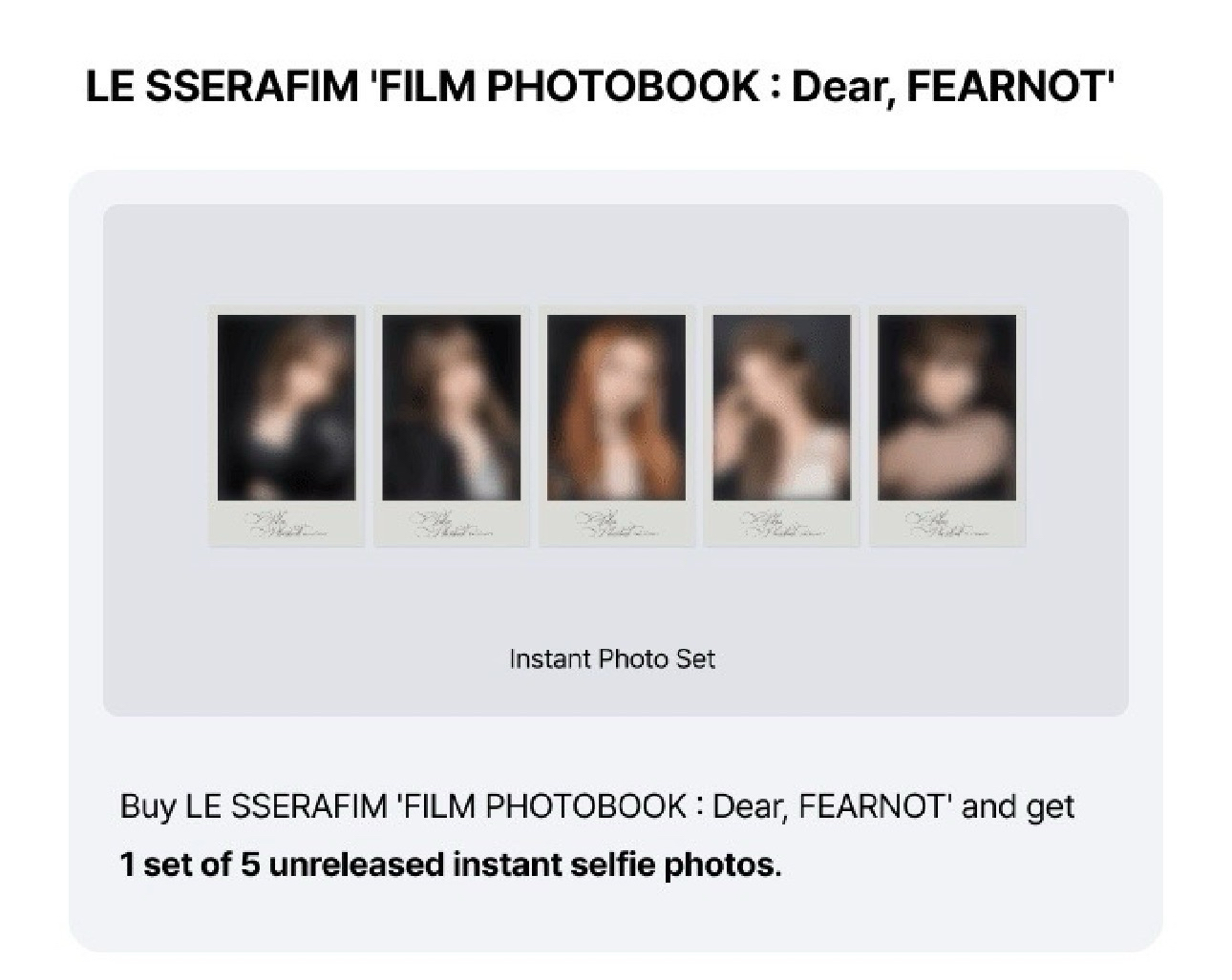 Dear, FEARNOT wvs 特典卡 拍立得