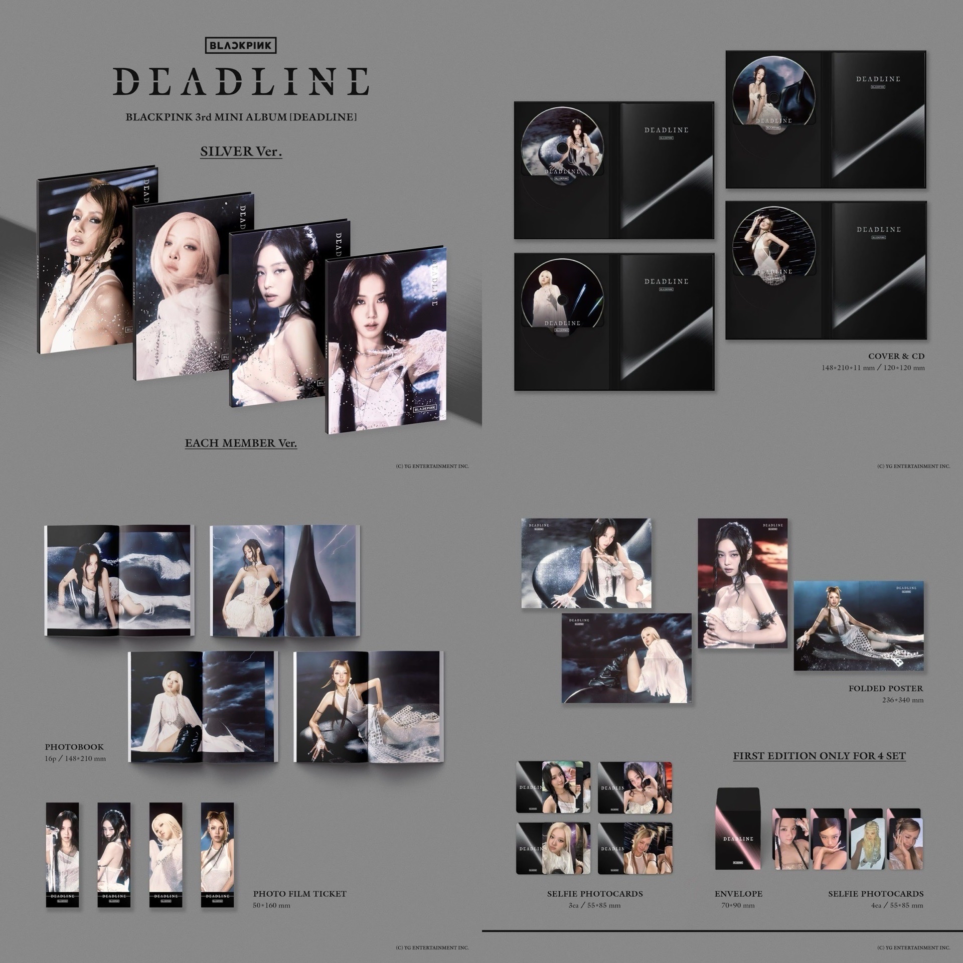 現貨！BLACKPINK｜3rd MINI ALBUM [DEADLINE] SILVER Ver.｜單封