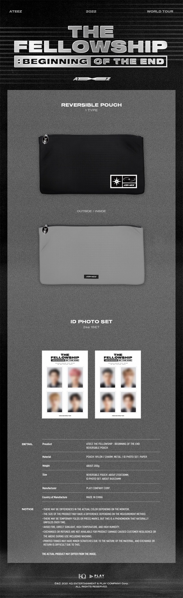 ATEEZ THE FELLOWSHIP : BEGINNING OF THE END POUCH 全新