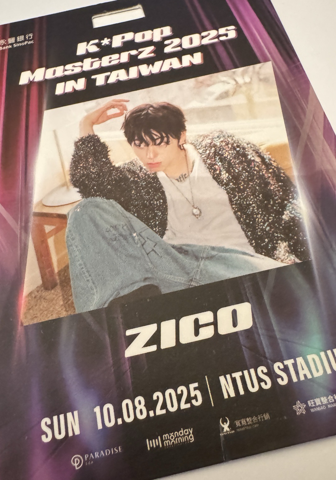 ZICO KPOP MASTERZ 2025 IN TAIWAN 吊牌