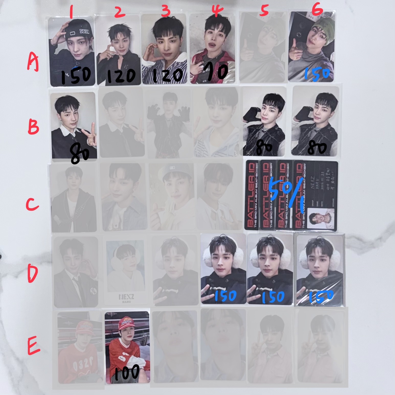 HARU 紅字金額1:1帶黑字 藍字可單出