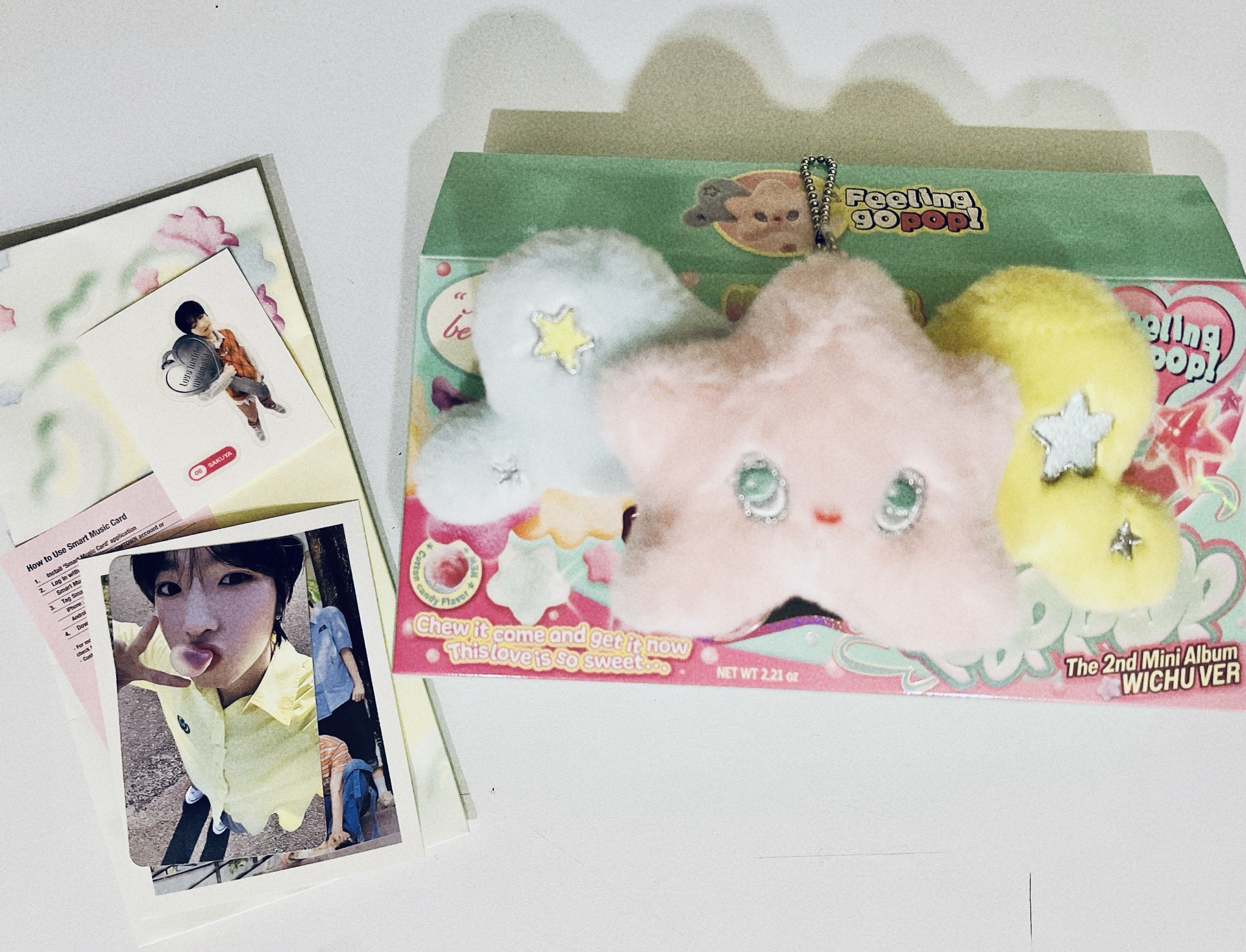 NCT WISH - 第二張迷你專輯「poppop」 popchu+Sakuya吹泡泡小卡+貼紙