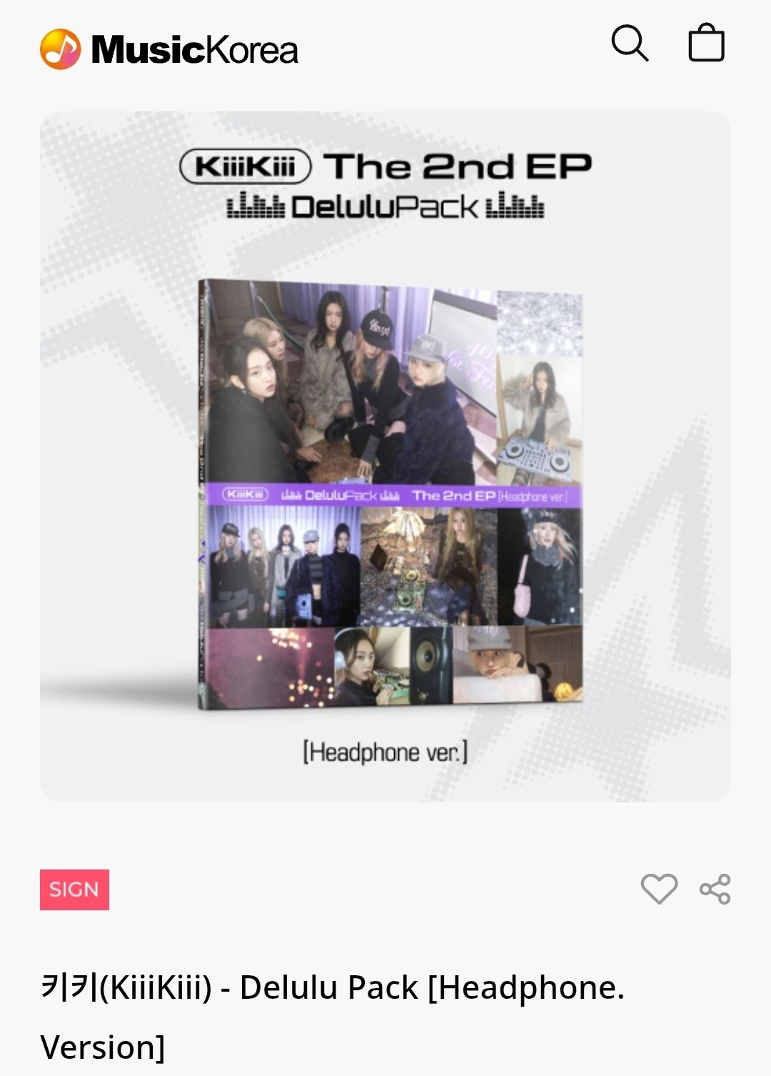 【MusicKorea 簽專】KiiiKiii  簽名專輯 Delulu Pack Headphone Ver.