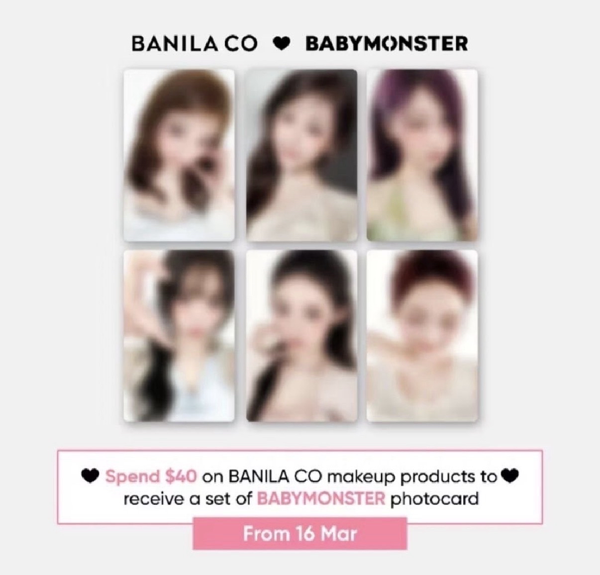 「預購」BABYMONSTER BANILA CO代言卡4.0（官方3/25開售）