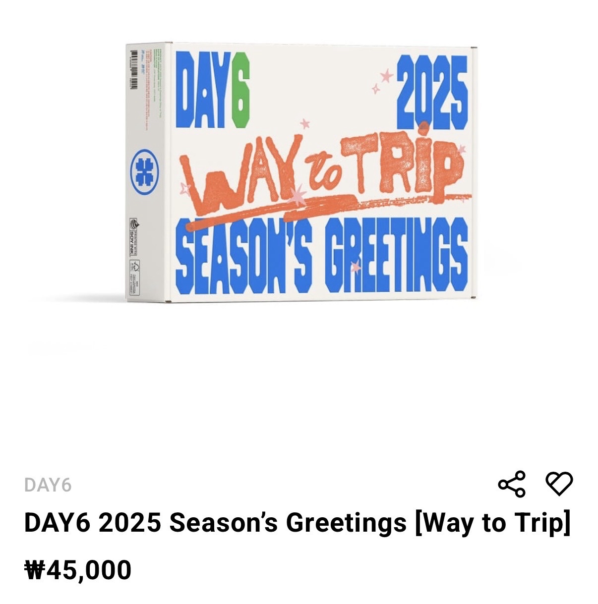 DAY6 2025 年曆組 含2個通路的特典