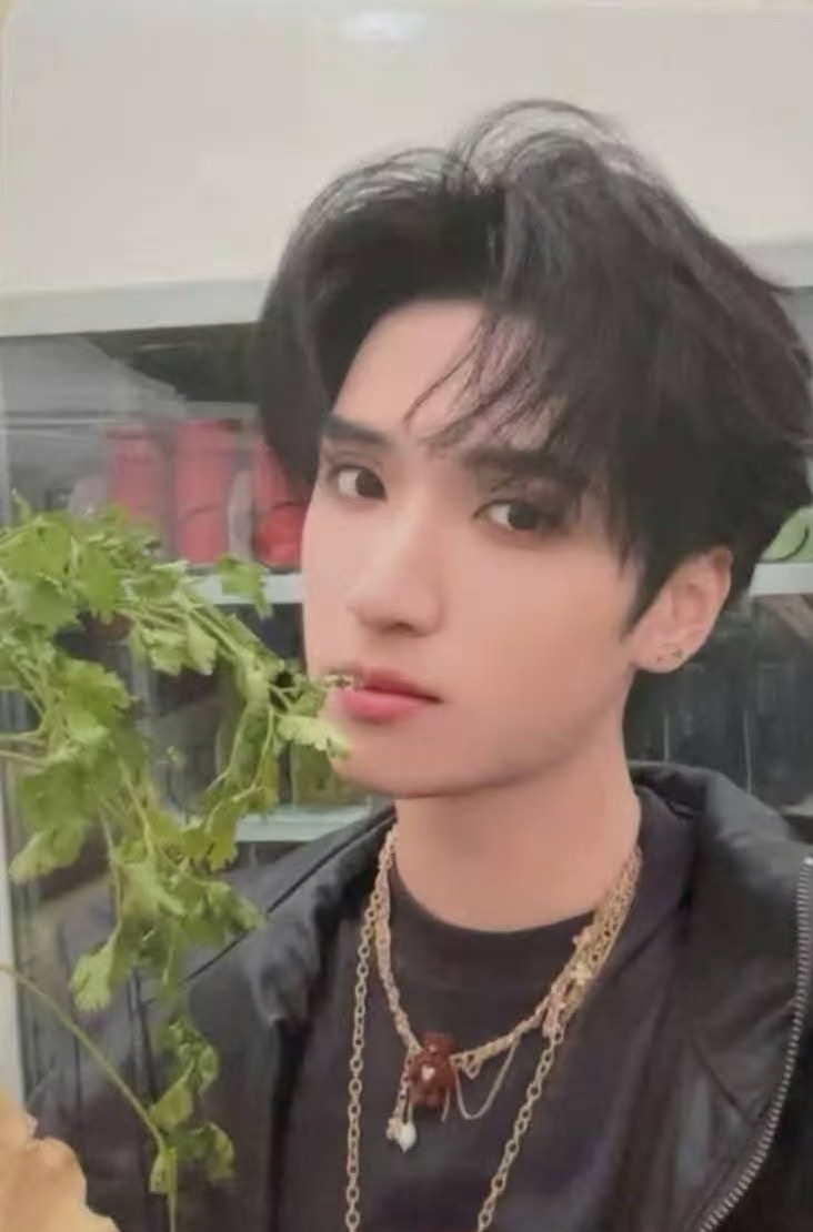 嚴浩翔台曆拿香菜小卡