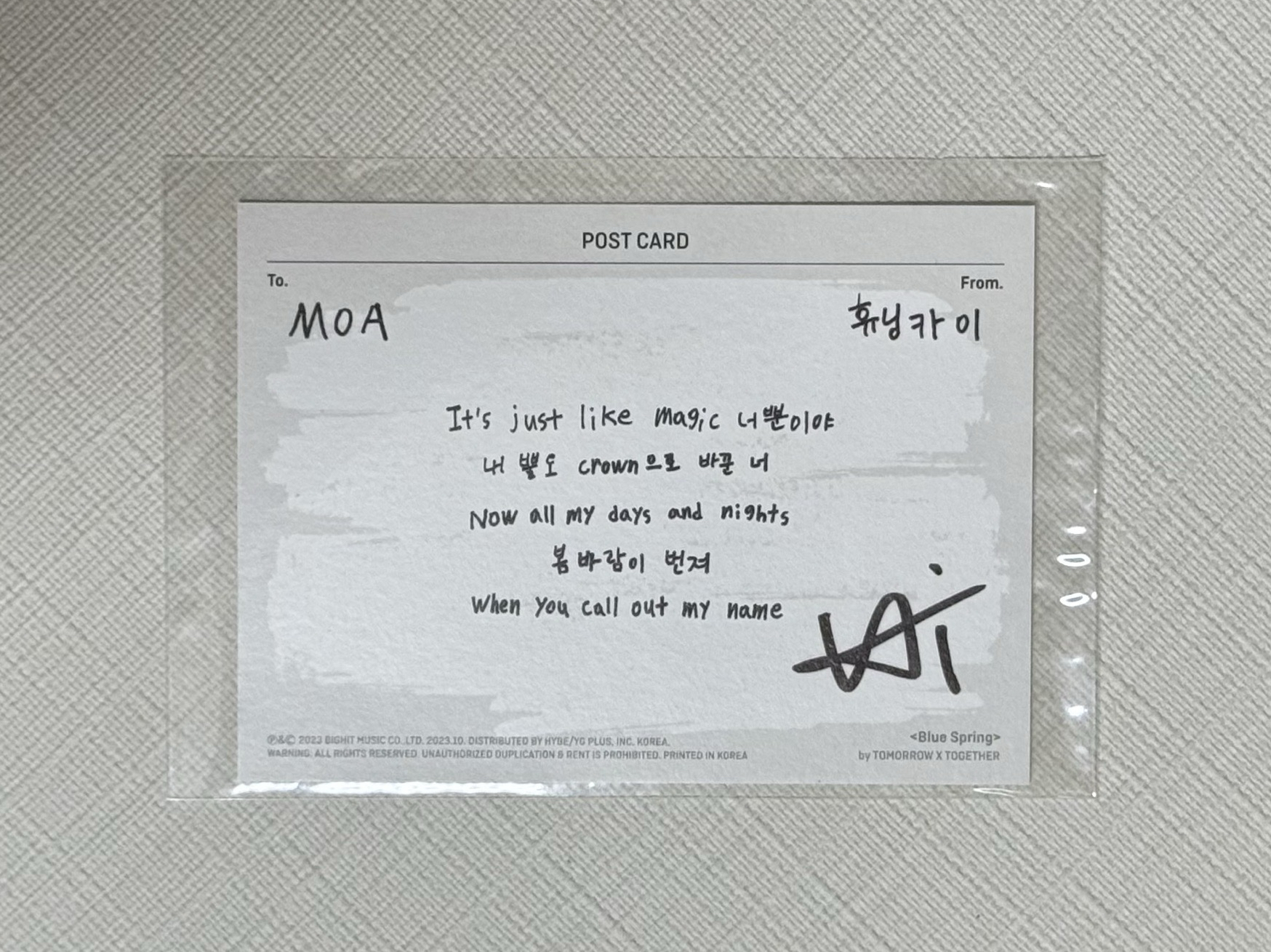 正三 美版親簽 休寧凱