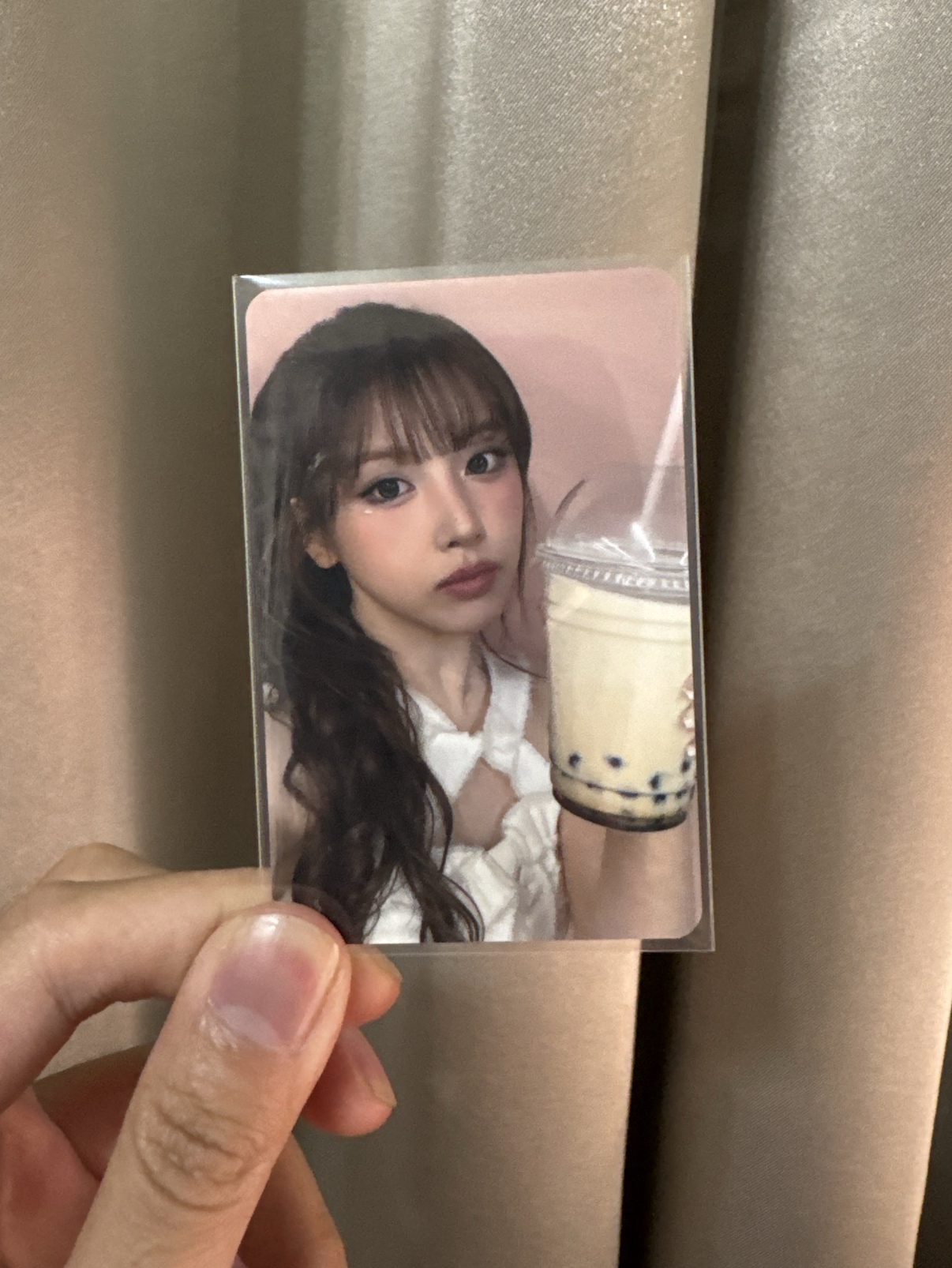 NMIXX JIWOO 台北簽售中簽卡 珍珠奶茶 