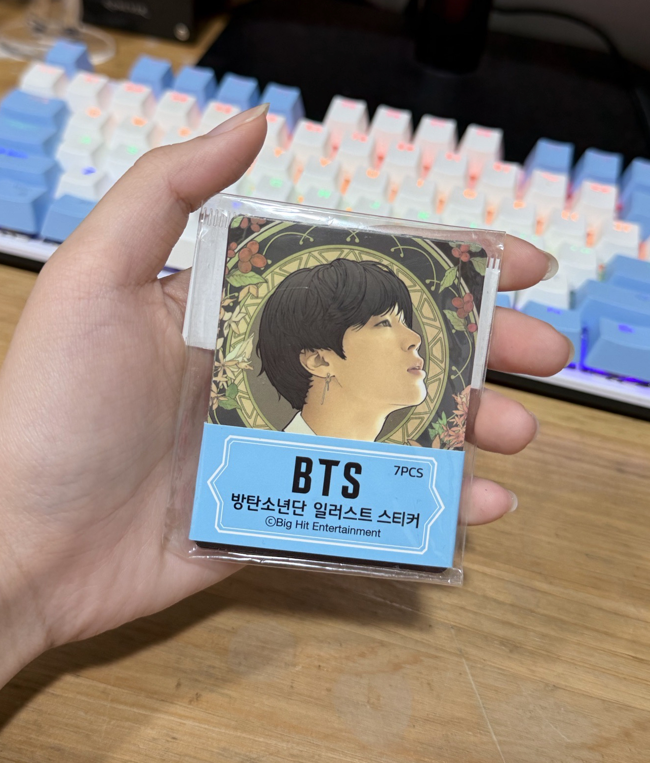 BTS 冷萃黑咖啡 插畫收藏卡 貼紙 （