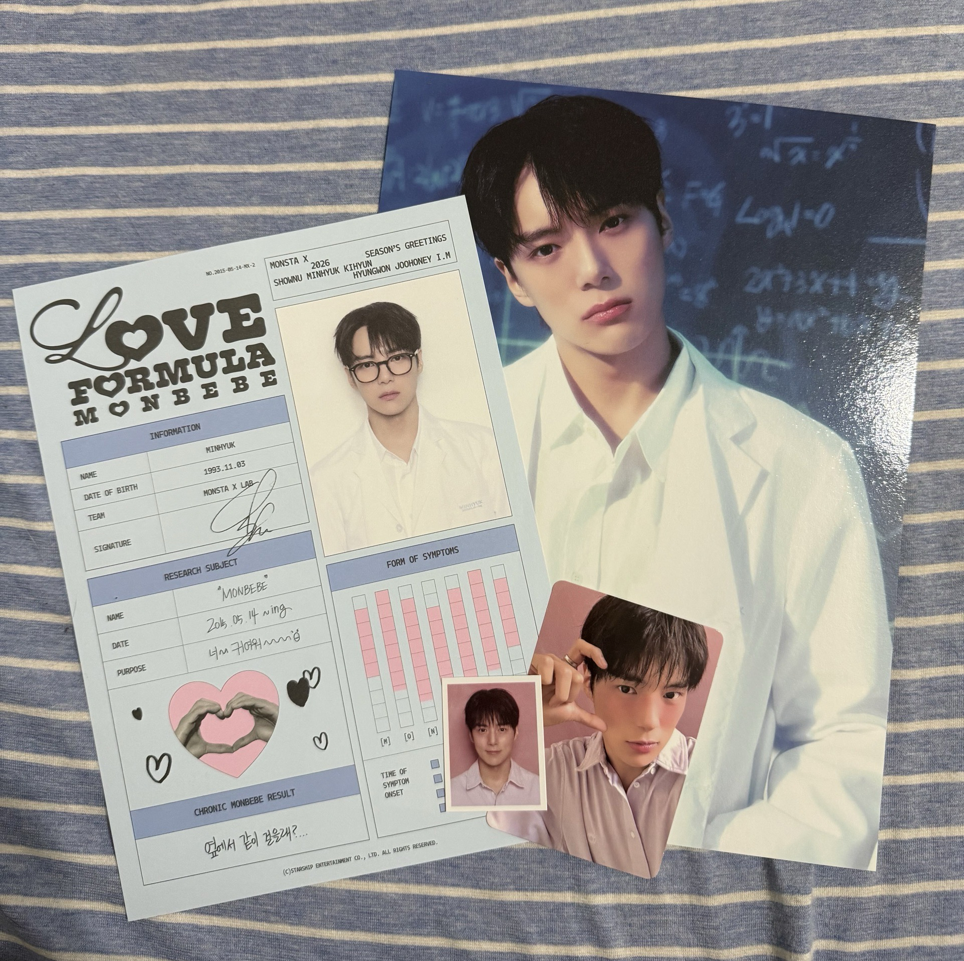 MONSTA X 2026年曆拆售 玟赫個人set