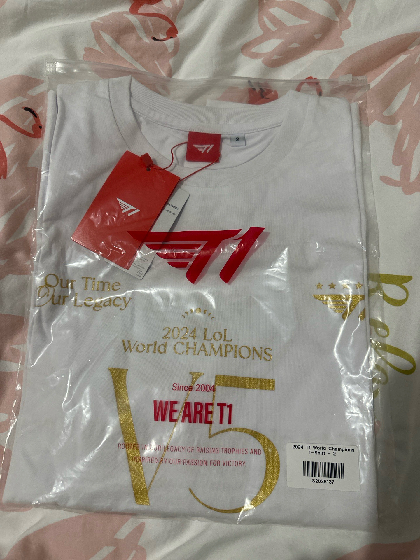 T1五星周邊 T恤 2024 T1 World Champions T-Shirt （全新未拆）