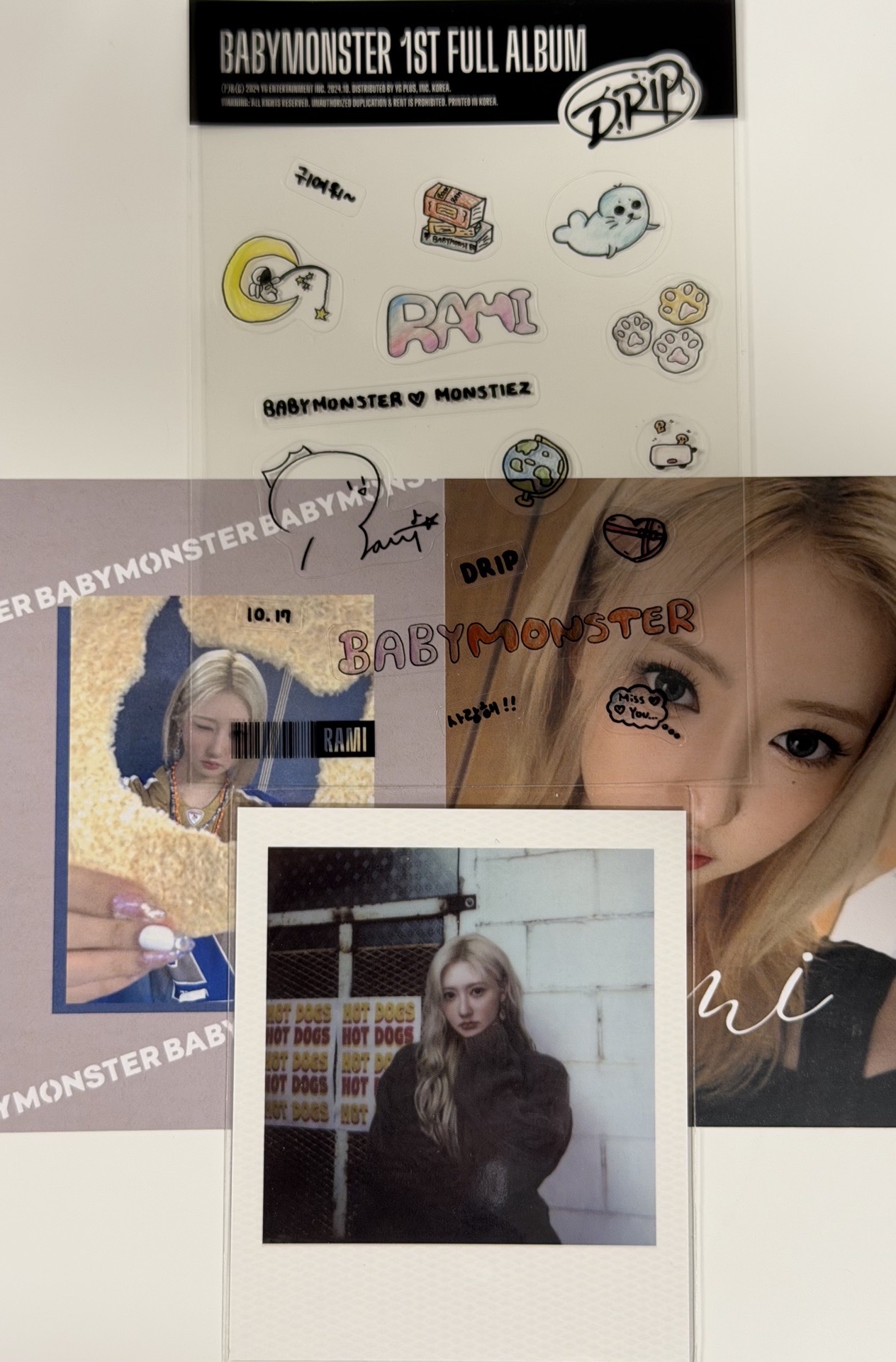 藍🩵 拍立得+DRIP 單封貼紙