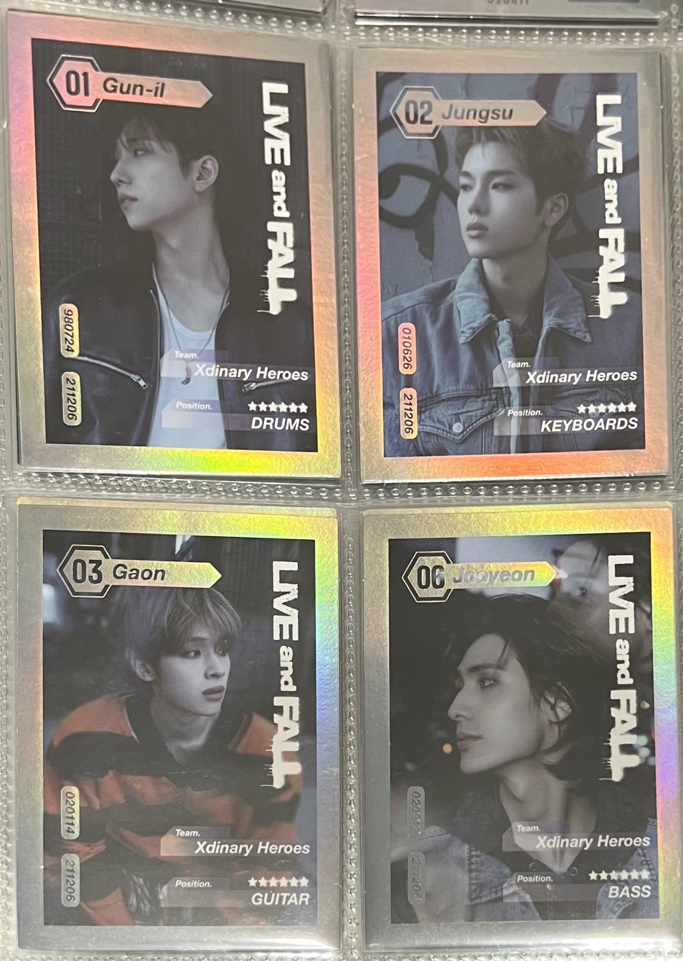 Xdinary Heroes LIVE and FALL 專卡 Gunil Jungsu Gaon Jooyeon