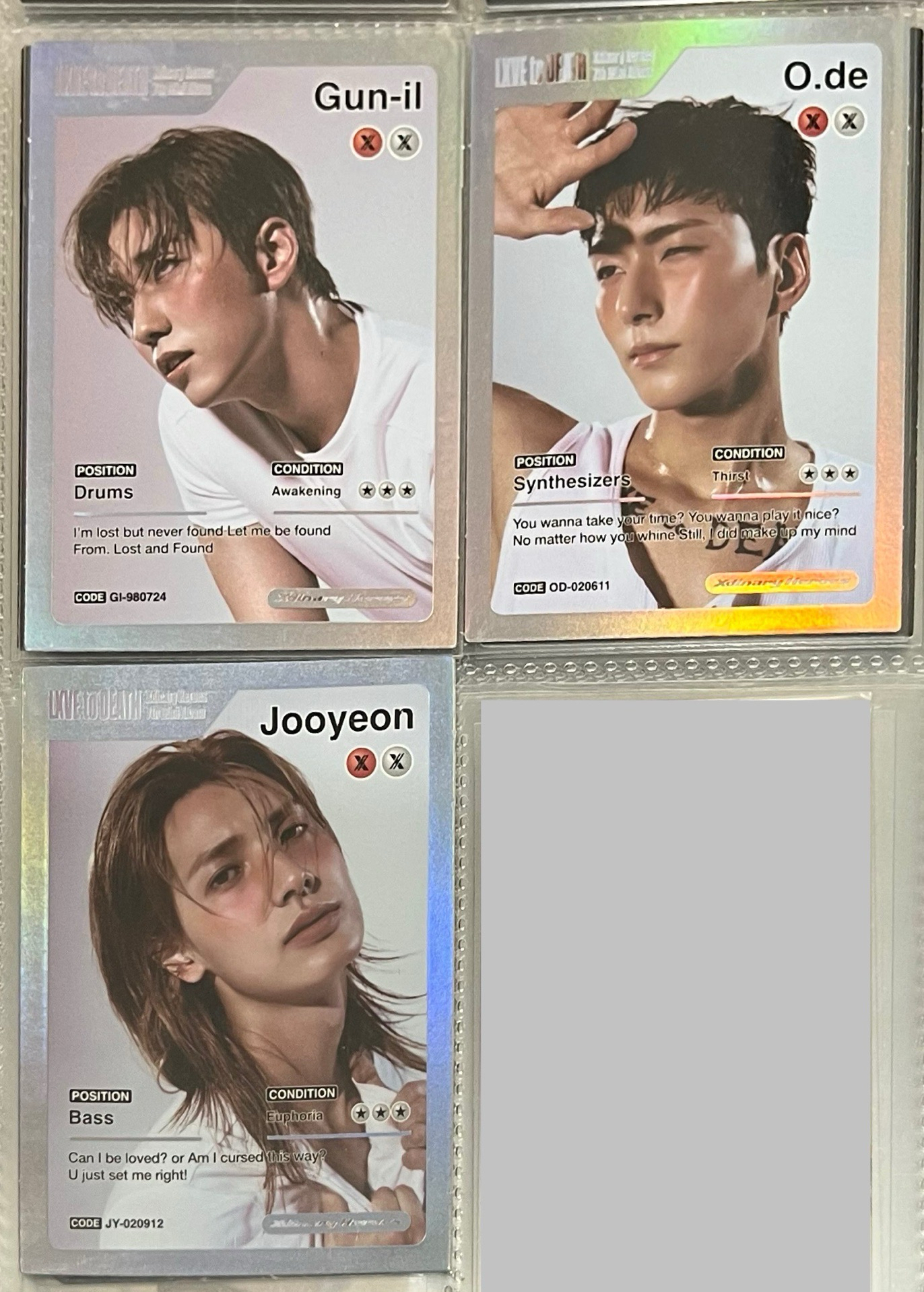 Xdinary Heroes LXVE to DEATH 專卡 Gunil O.de Jooyeon