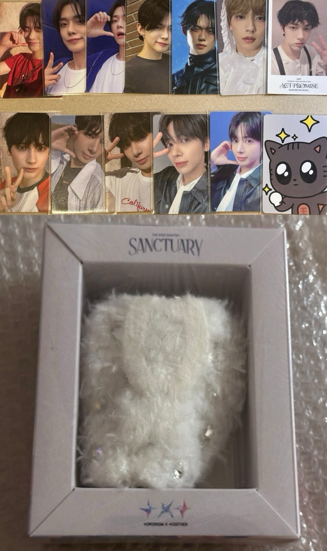 TXT 角巴兔 原皮松喵+淡顏彩喵（淡粉色）