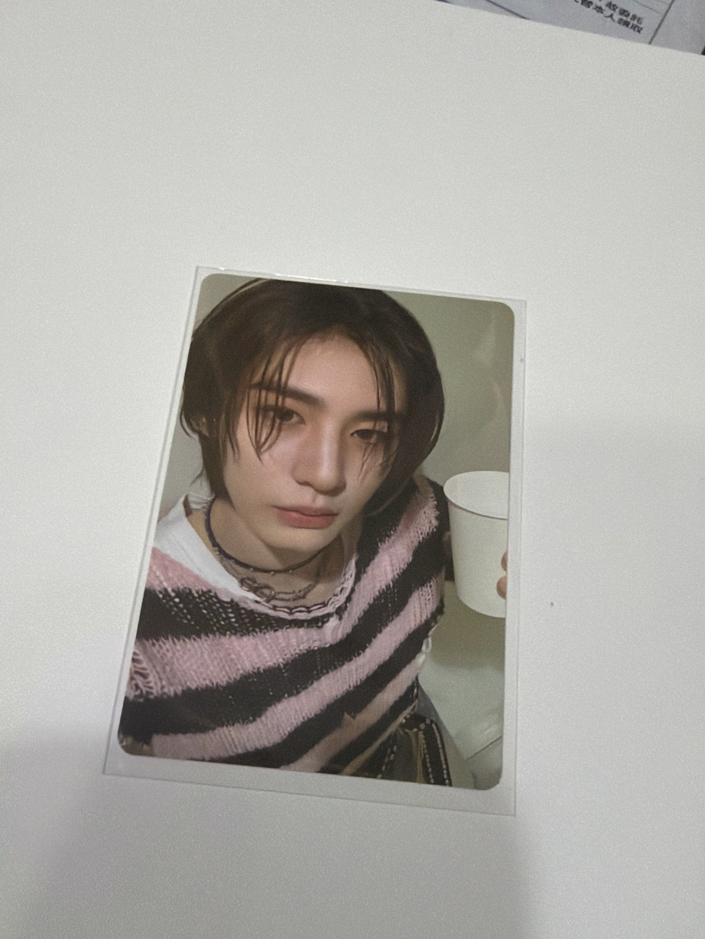 金李涵粉毛衣小卡