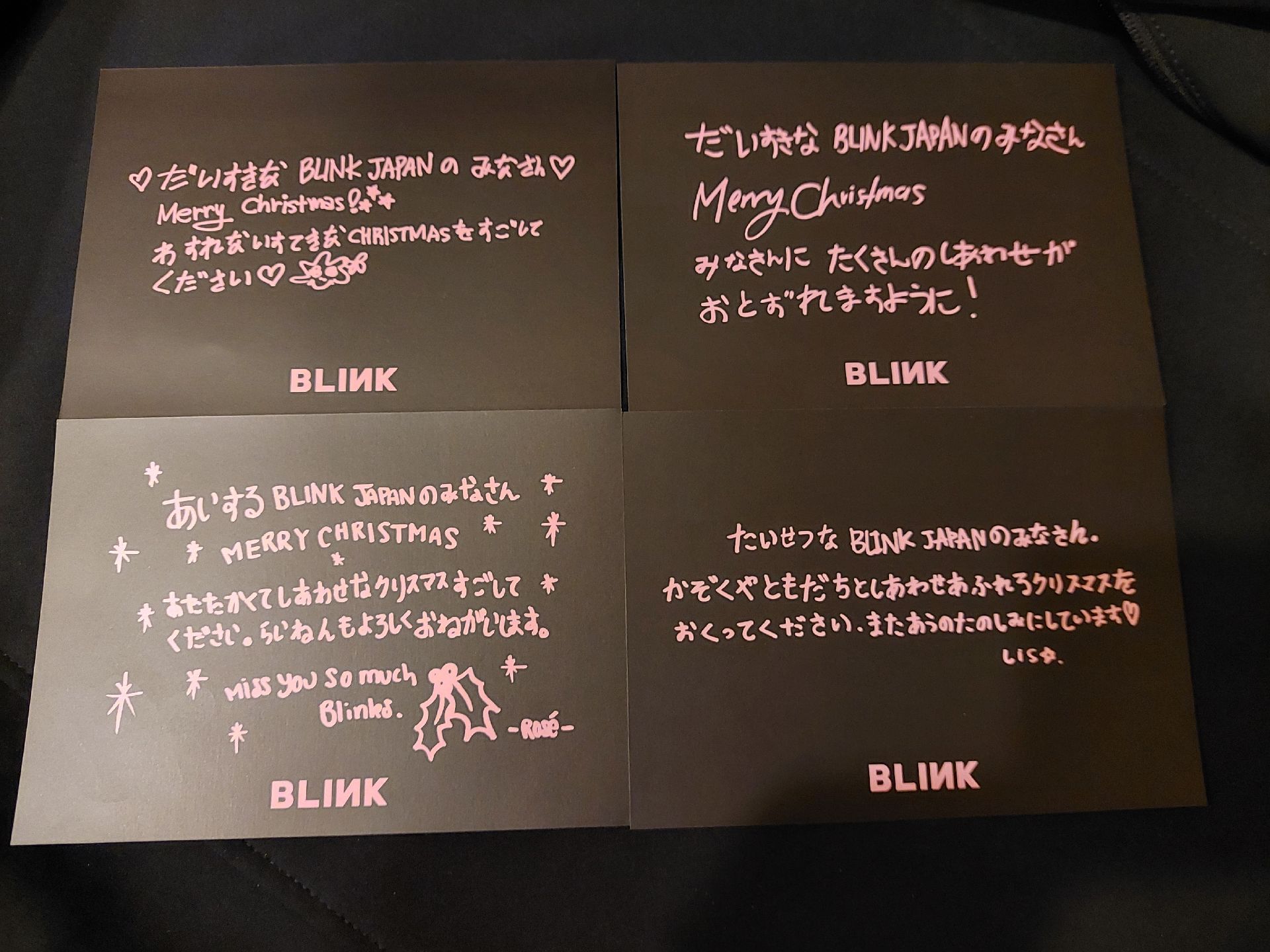 BLACKPINK 日本官咖聖誕明信片