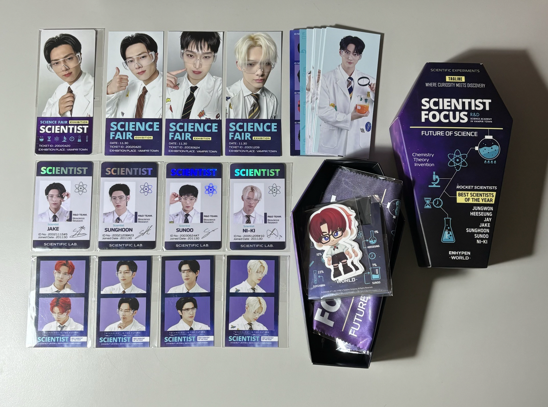 enhypen world 遊戲 手遊 scientist 科學家 特別版 基礎版 票卡 小卡 sp卡 滿額 特典