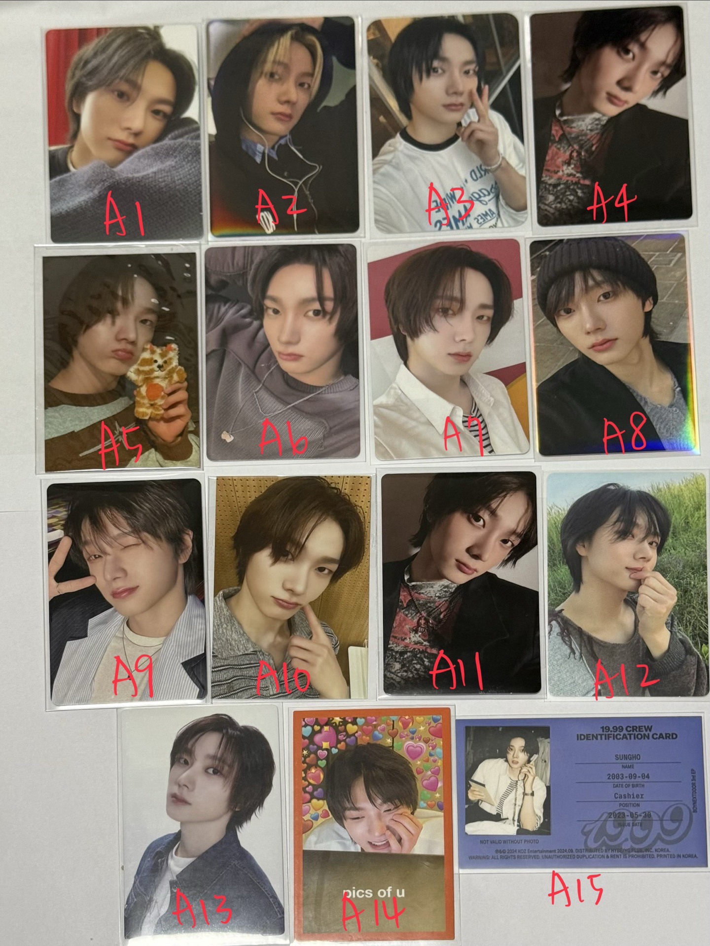 BOYNEXTDOOR 朴成淏 小卡（盤出）