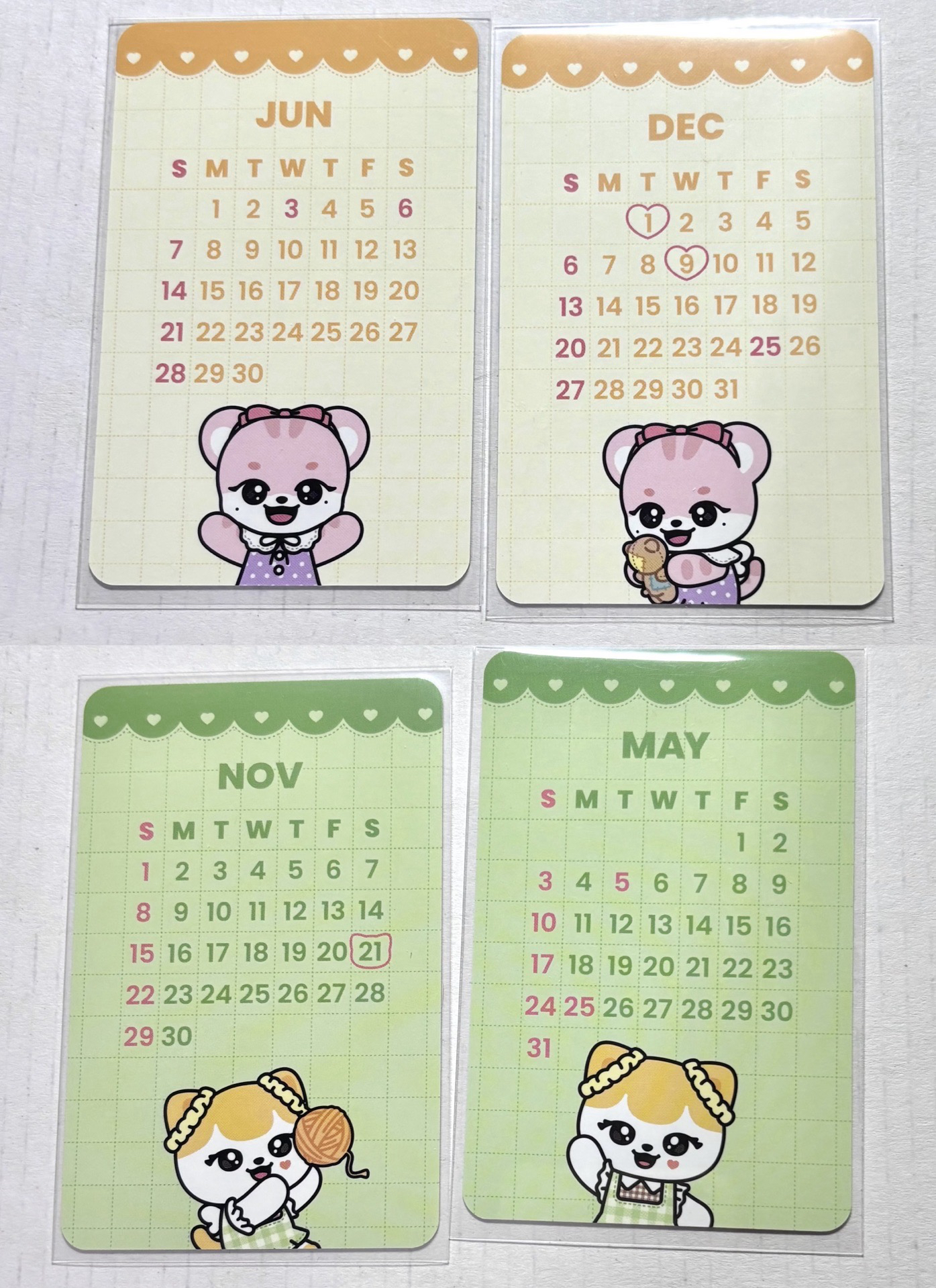 月曆小卡-栗瑞（雙面卡）