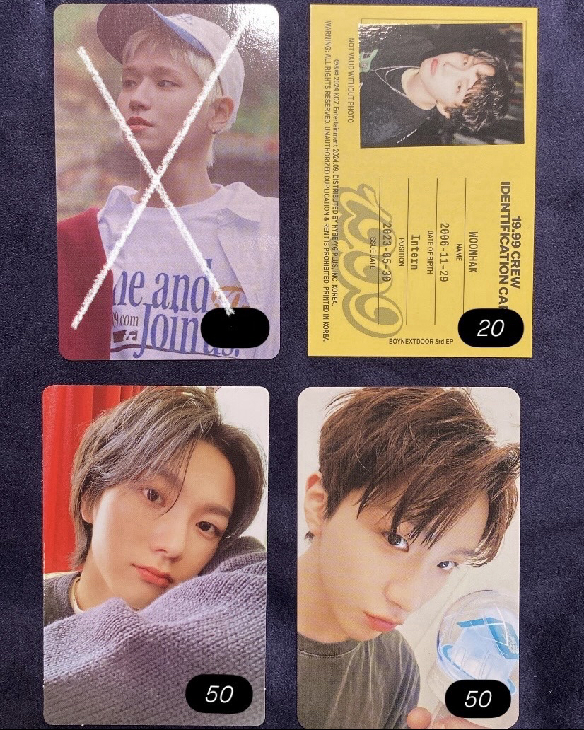 ⎝BOYNEXTDOOR⎞WOONHAK / SUNGHO 小卡