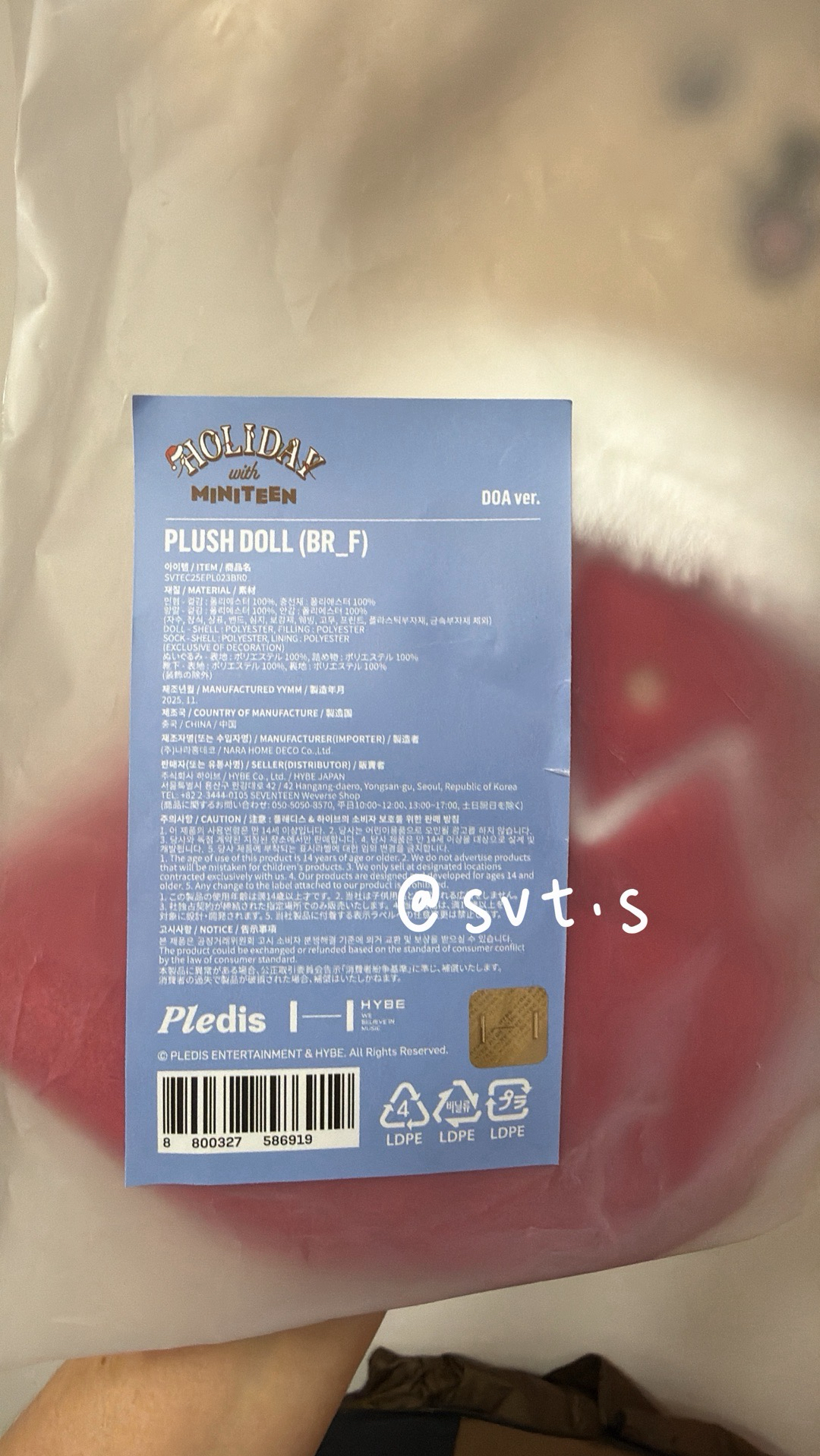 （3/12更）全新現貨 miniteen 聖誕襪娃 站姿娃娃 DOA 李碩珉 WVS購入