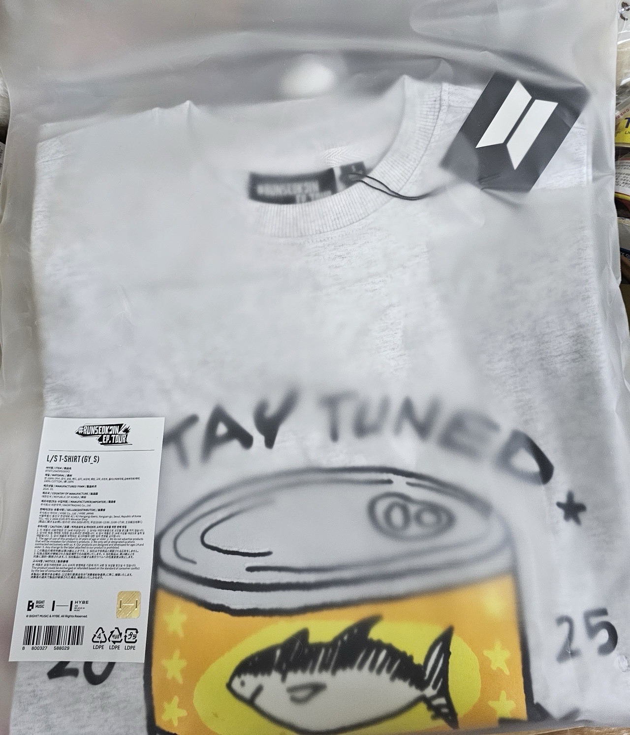 跑珍T 鮪魚罐頭 長袖S號 全新未拆