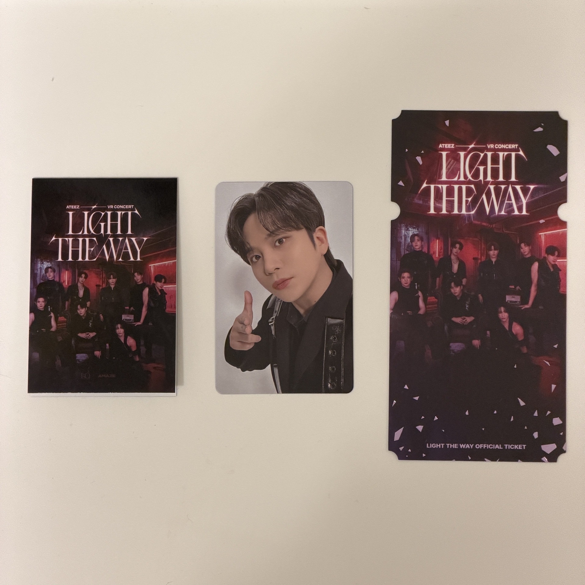 ATEEZ VR電影 LIGHT THE WAY 第一週 鍾浩 特典小卡+紀念票卡