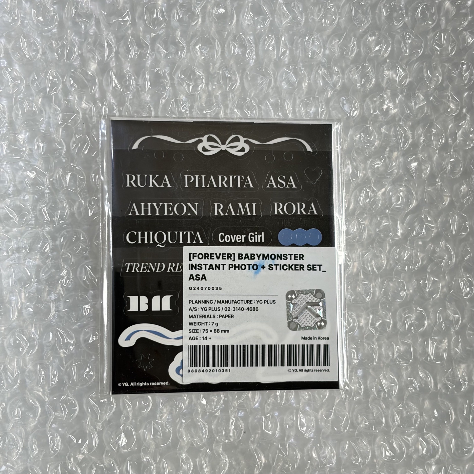 全新未拆 BABYMONSTER ASA FOREVER 線下拍立得貼紙