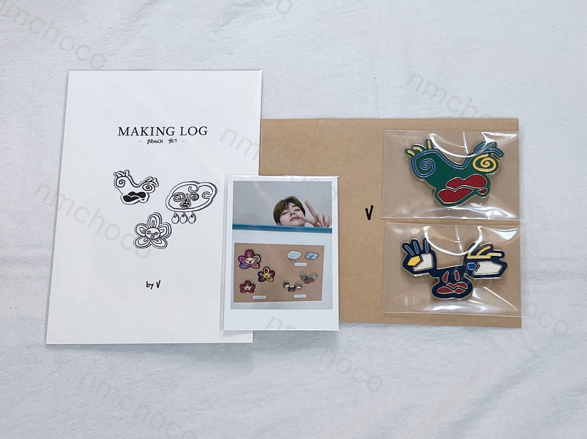 V設計別針 Faces set