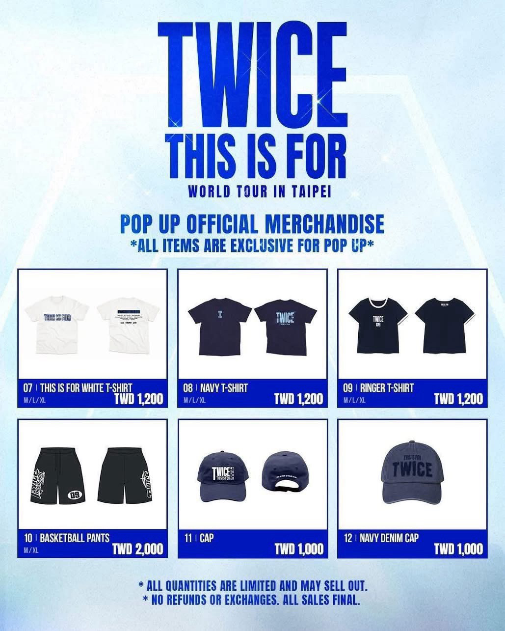 TWICE this is for 台北快閃店 07 白色 T-Shirt 尺寸M
