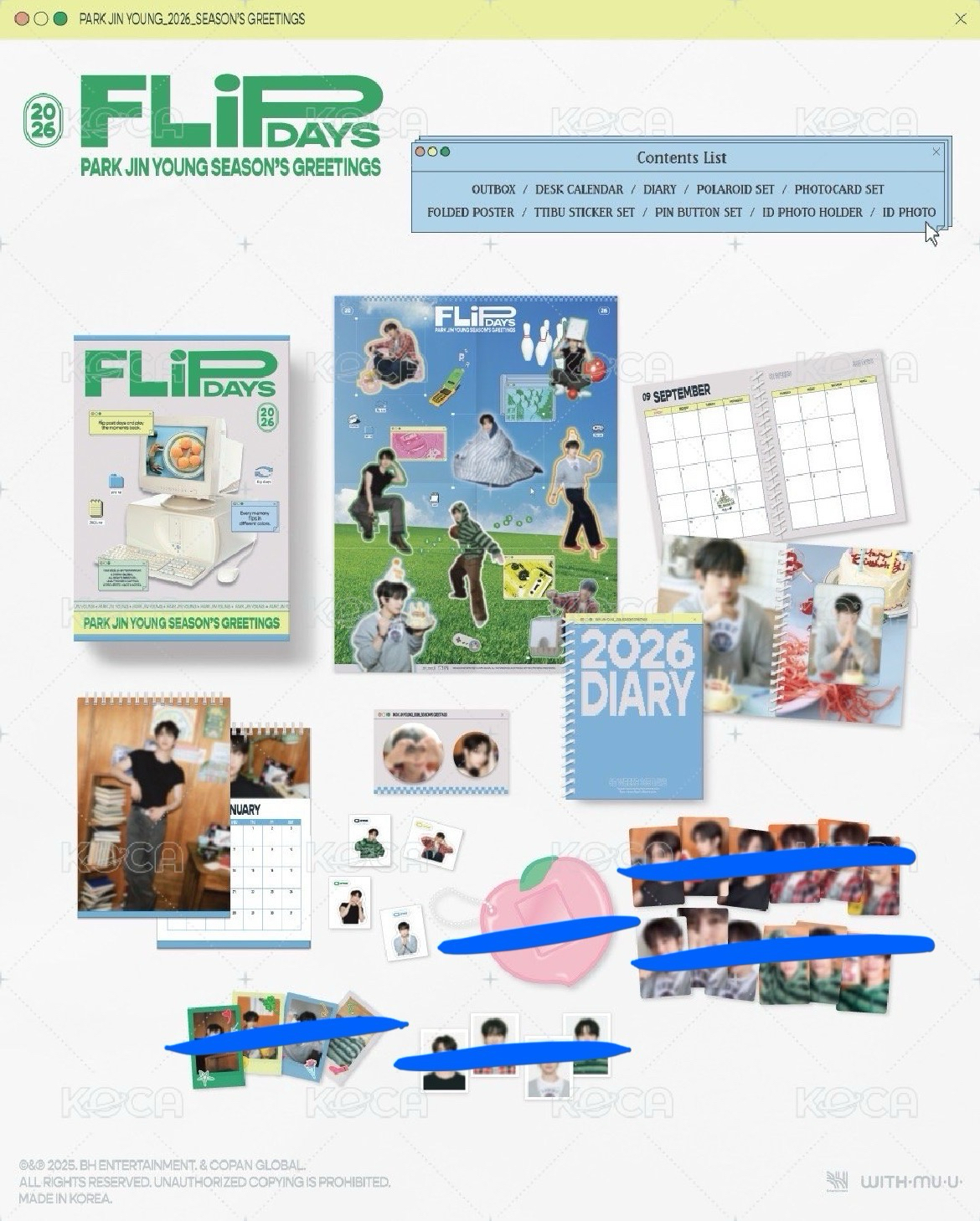 GOT7 朴珍榮年曆內容物