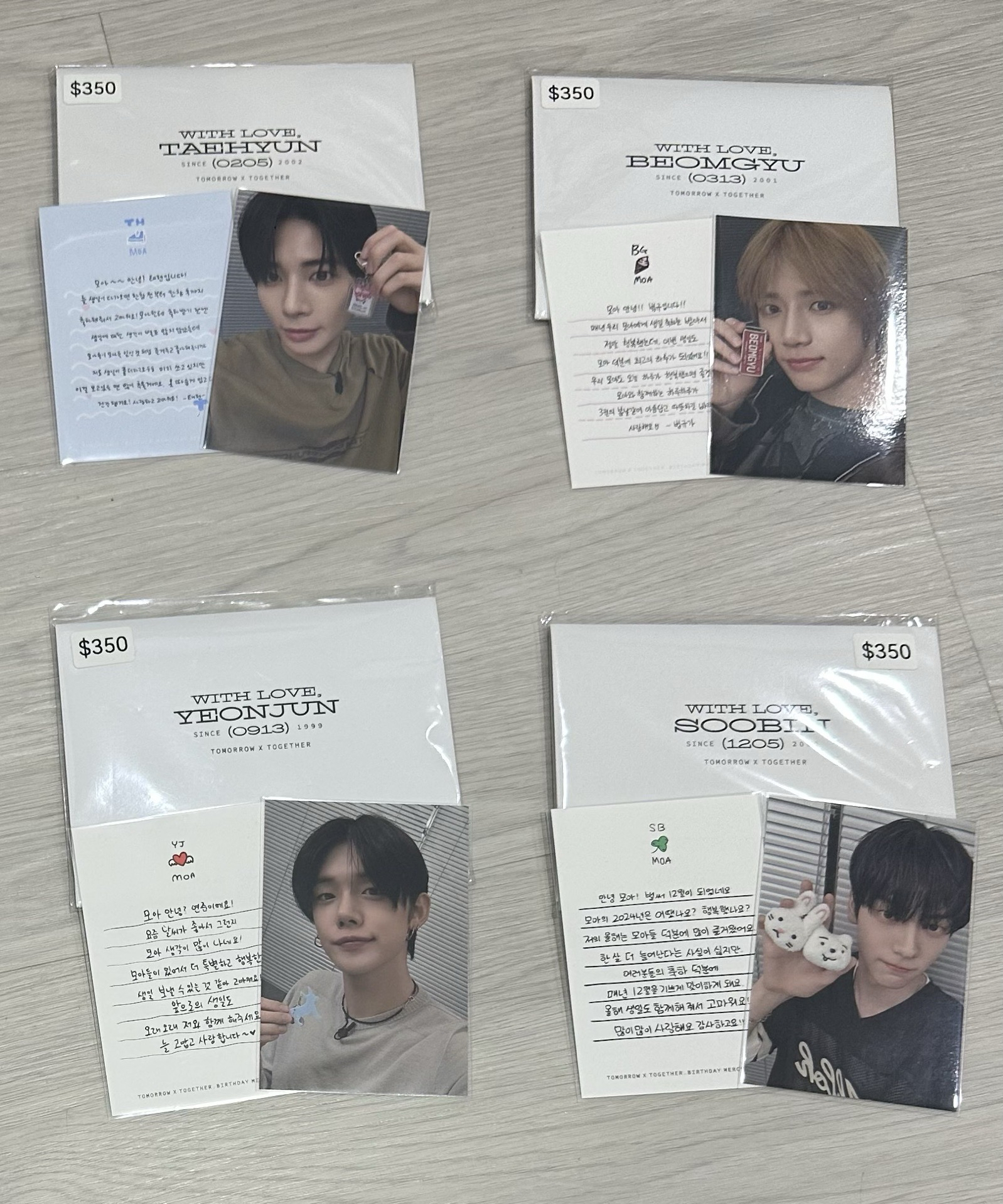 TXT 24-25生日禮 生日禮盒 信件組(拆出）