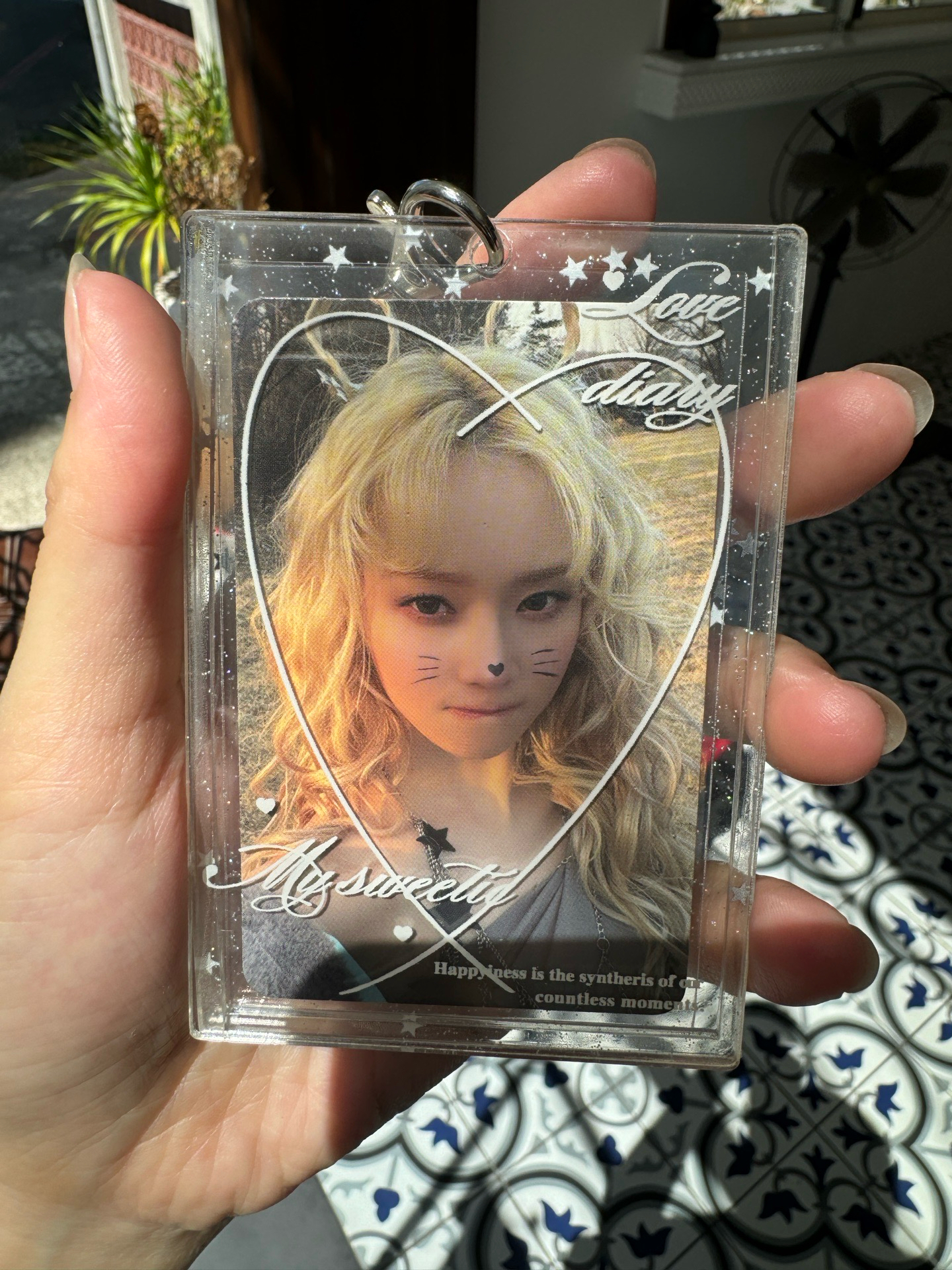 愛心星星細閃透明壓克力卡套