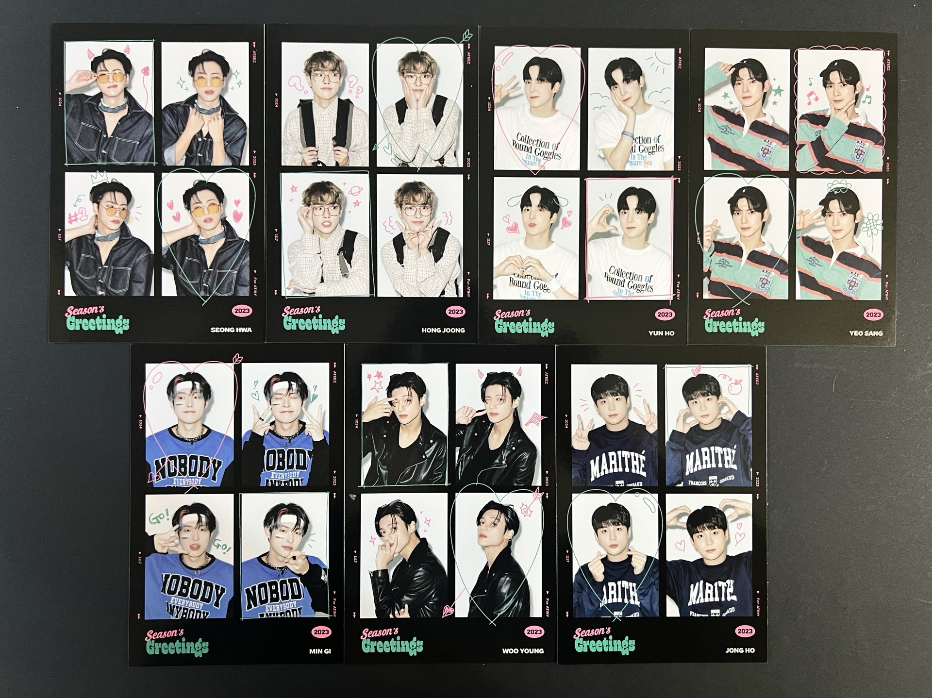 ATEEZ 2023年曆 SEASON'S GREETINGS 明信片大卡拆售