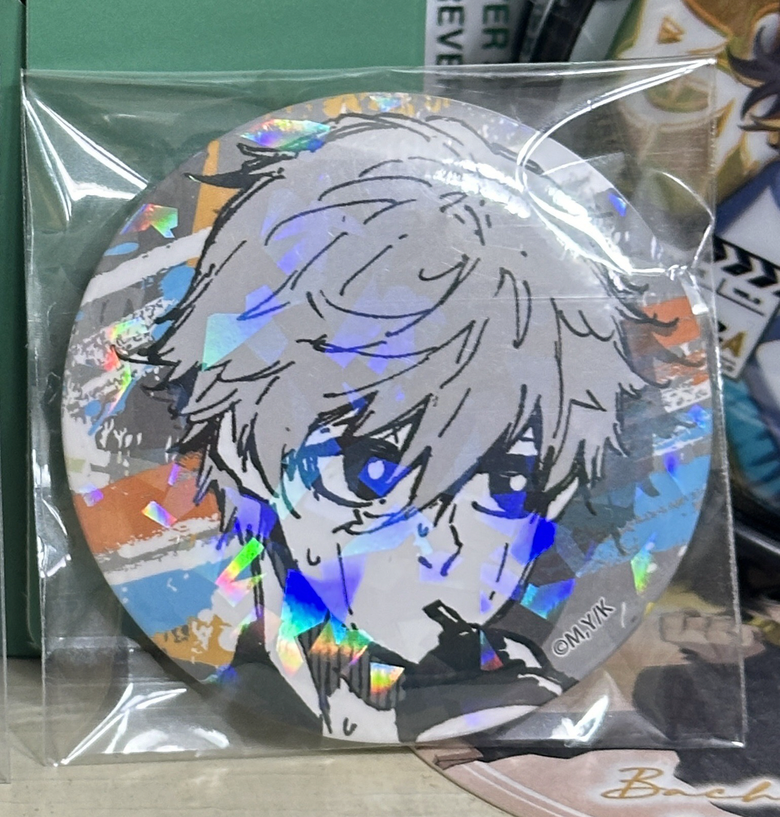 凪 喝水玻璃閃徽章