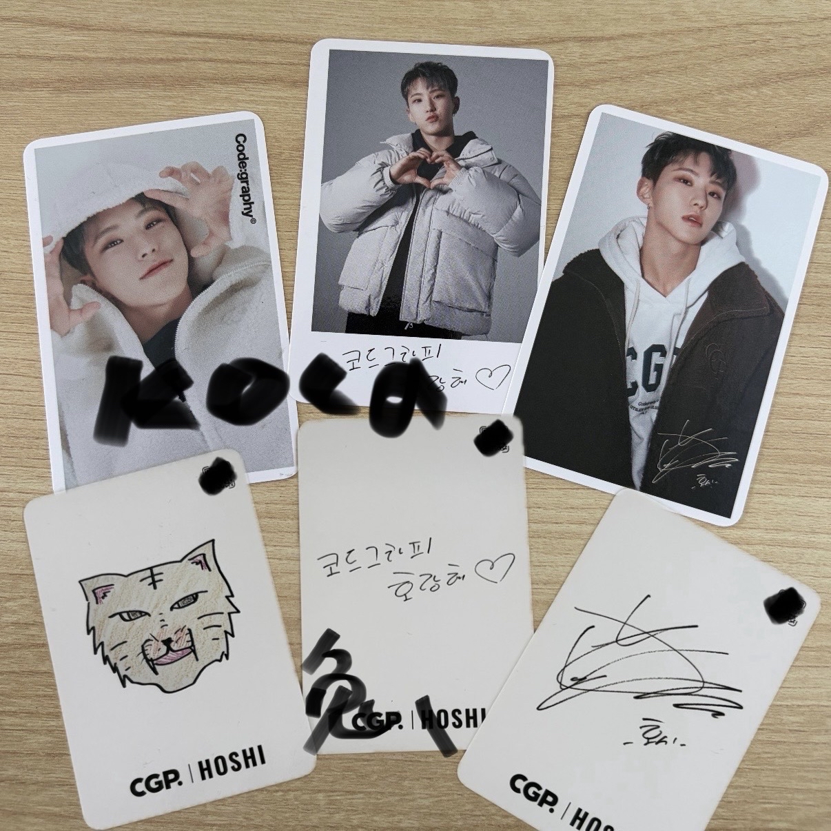 Hoshi 代言卡 卡背簽名+手繪老虎