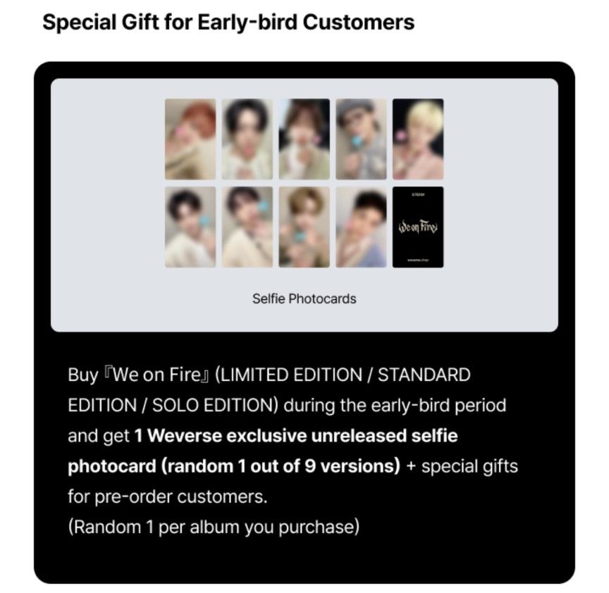 WVS GL『We on Fire』單封 （自拍小卡B）