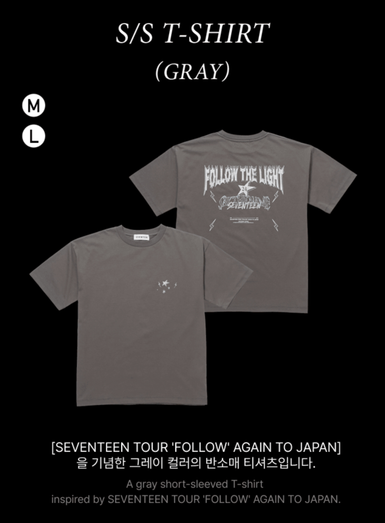 SEVENTEEN 'FOLLOW' AGAIN TO JAPAN／T-Shirt (Gray) 