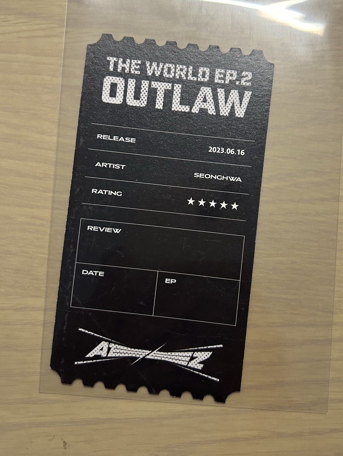 ATEEZ 朴星化 OUTLAW 票卡