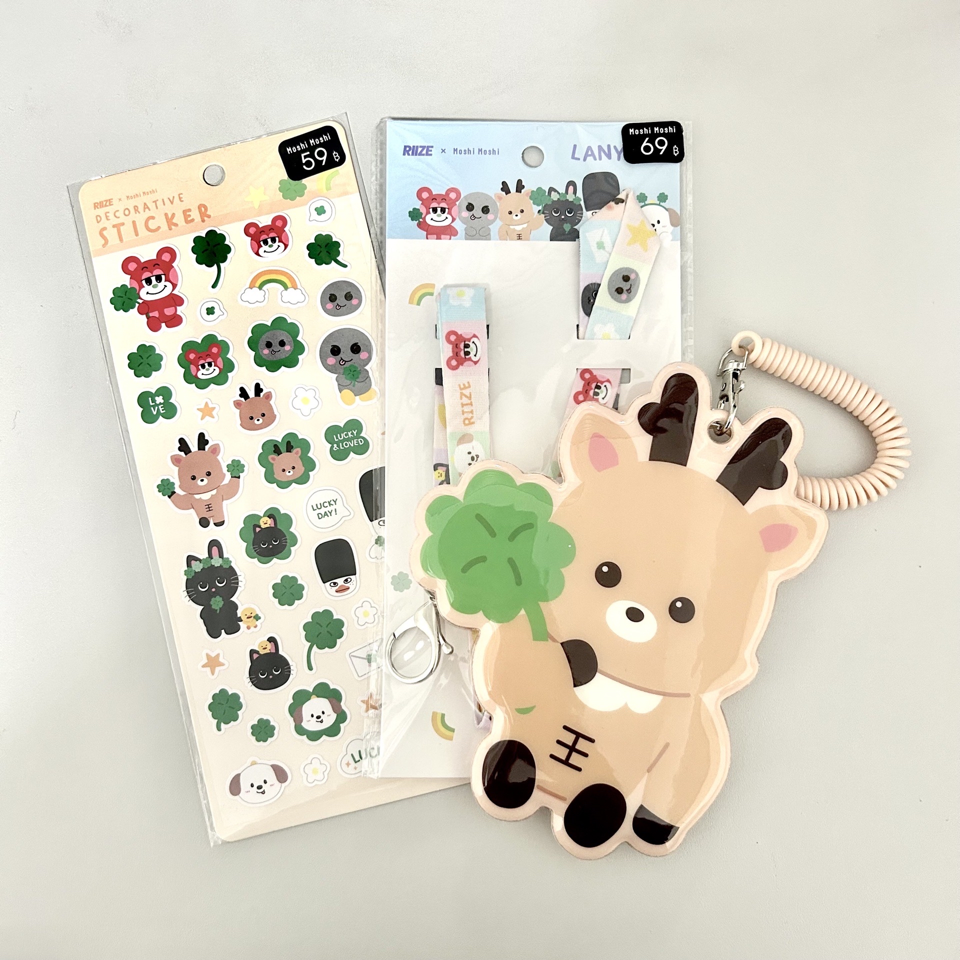 RIIZE moshimoshi泰國快閃 貼紙+彩色掛繩+烏拉鹿行李吊牌