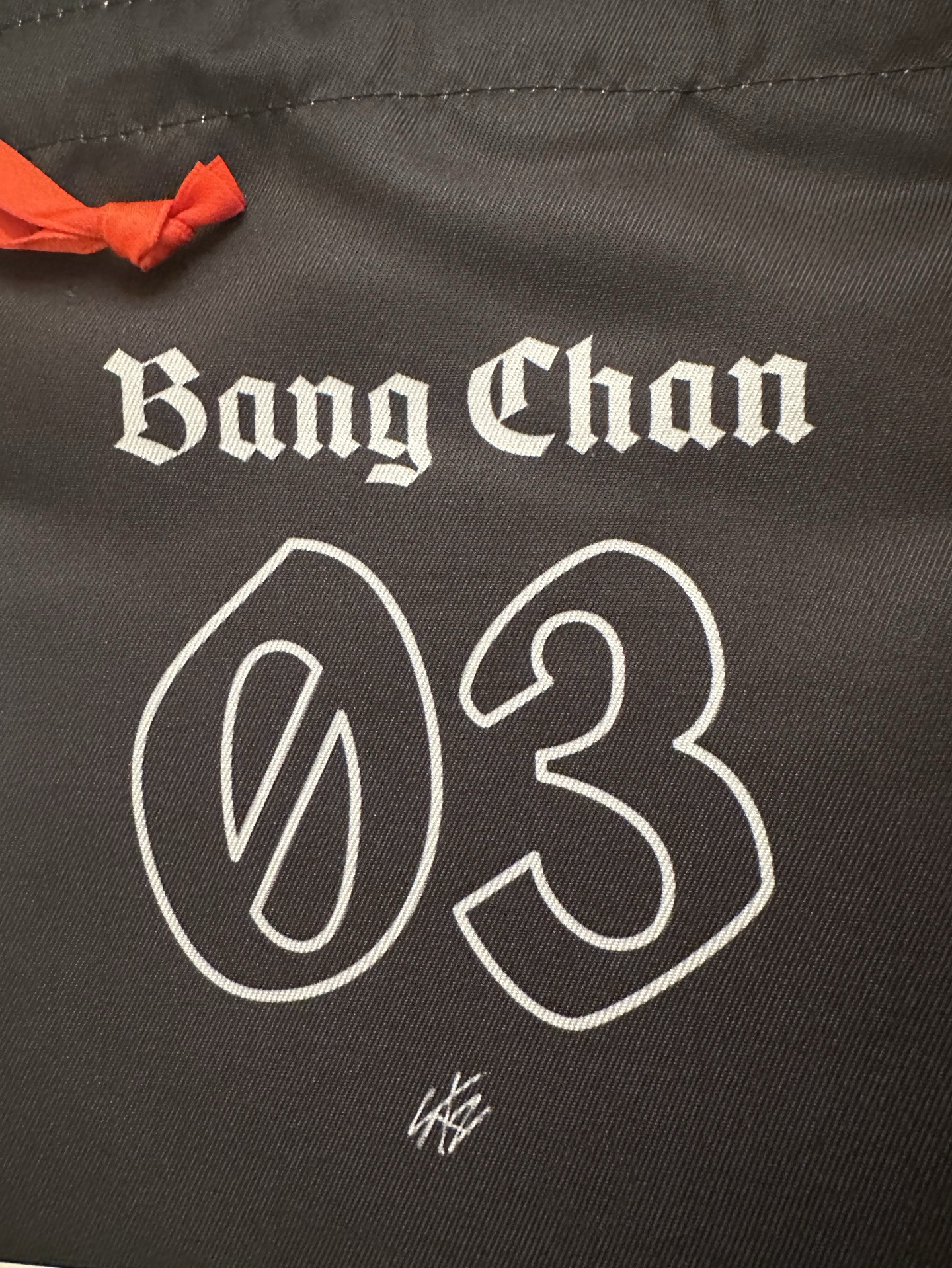 正面球衣/背面BANG CHAN03 抽繩小袋