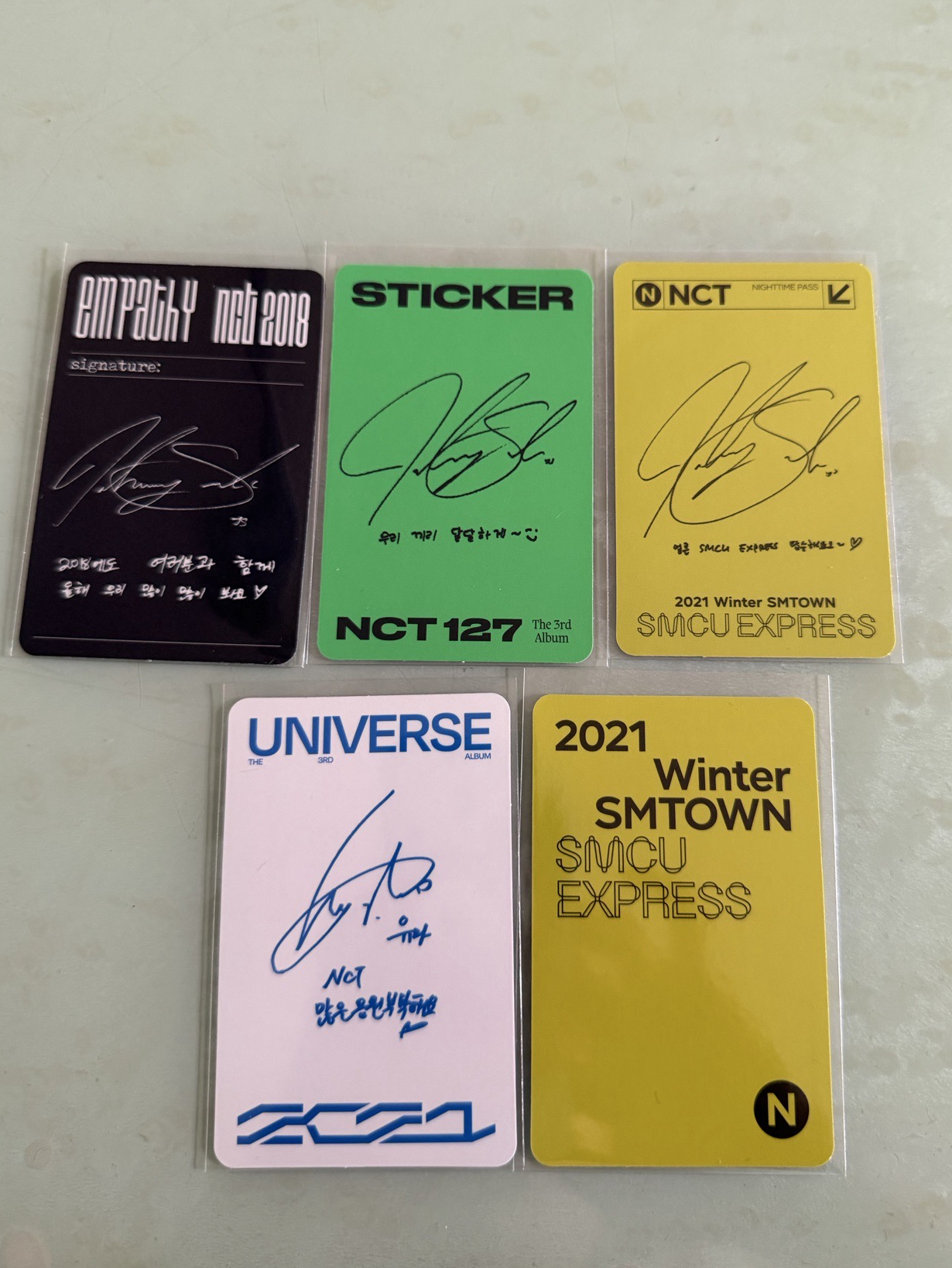 NCT 127 JOHNNY YUTA 專卡 小卡 Empathy / Sticker / SMCU/ Universe