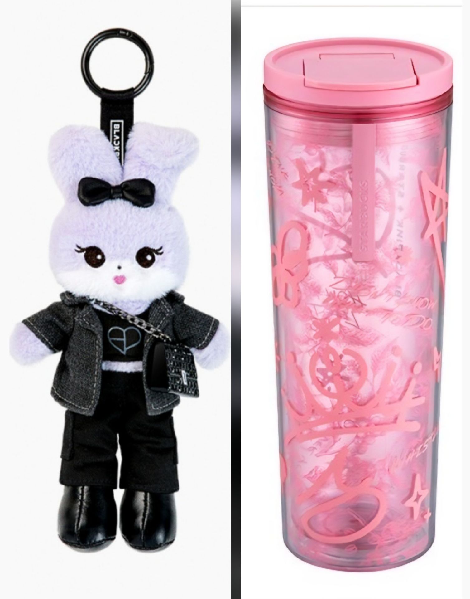 Blackpink DEADLINE 長腿娃吊飾：秀妮肉莎，加星巴克BP黑或粉隨行杯套組