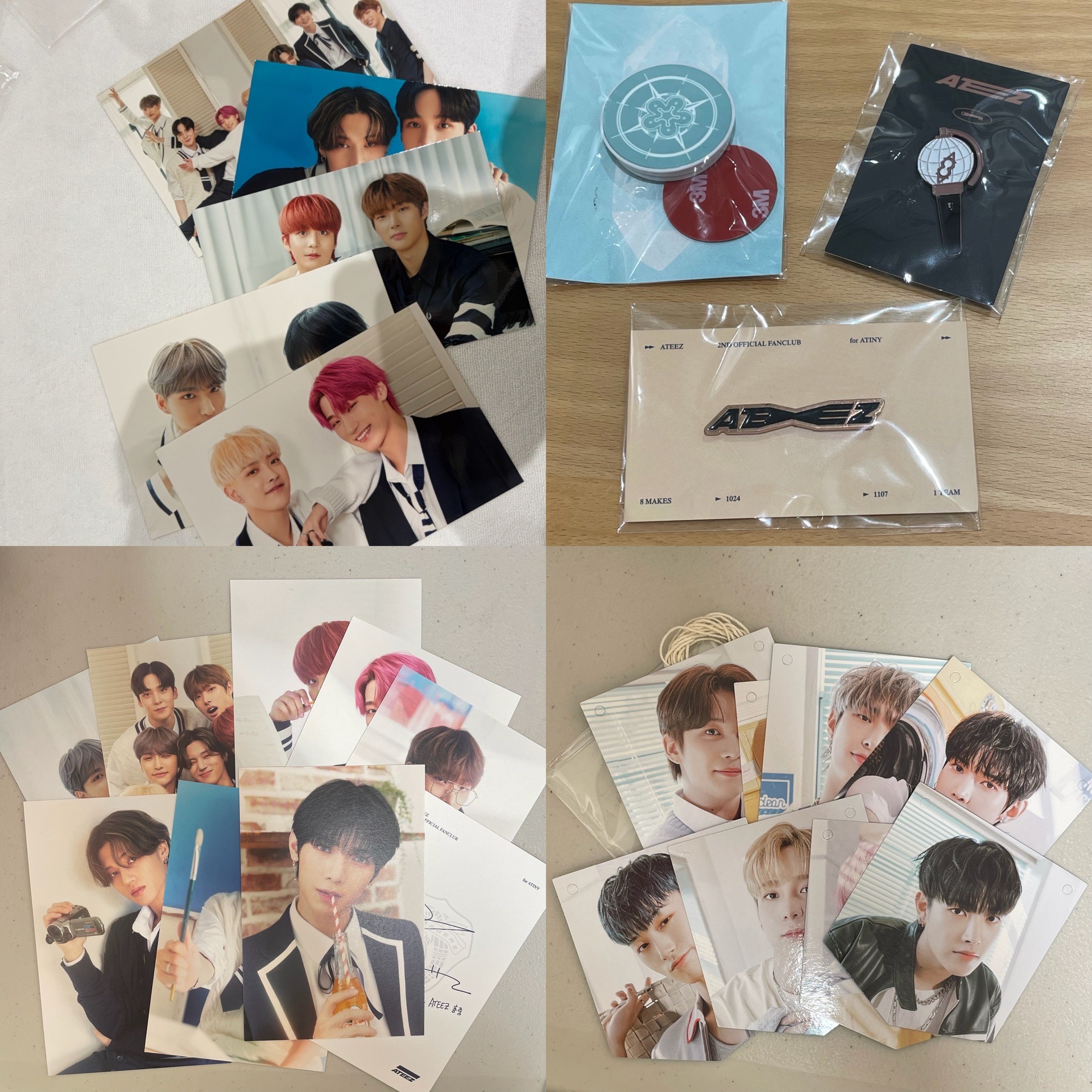 ATEEZ 二期明信片 大卡 三期 吊牌 演唱會手機支架 兩款徽章