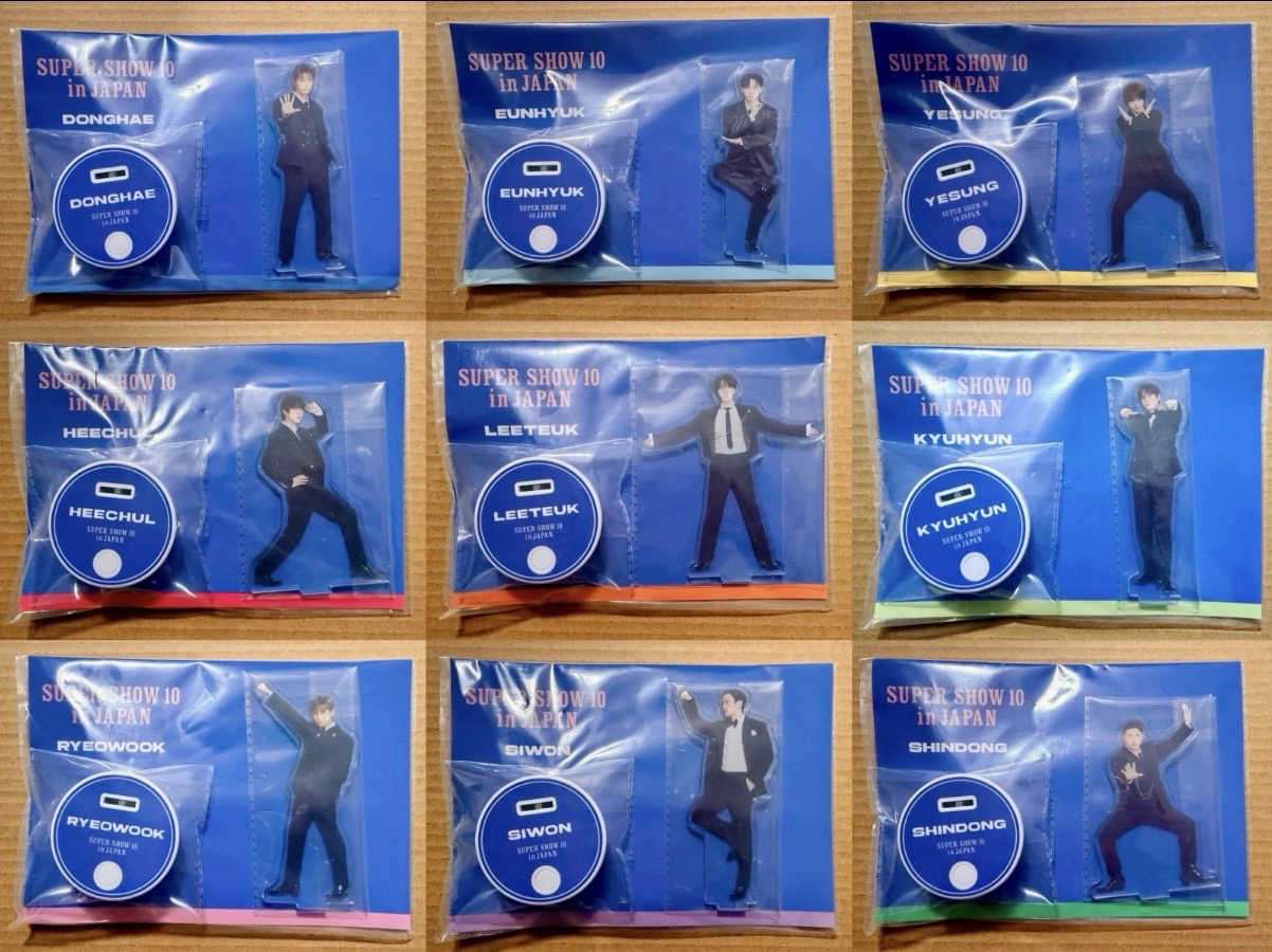 Super Junior 日本SS10週邊 光るアクリルスタンド（發光壓克力牌）9成員套組