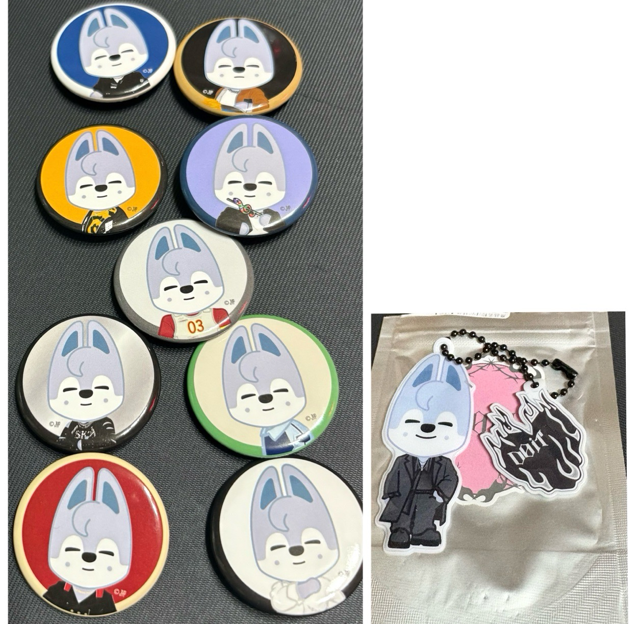 stray kids 日本展覽會燦徽章一組+do it 快閃店燦吊飾*1