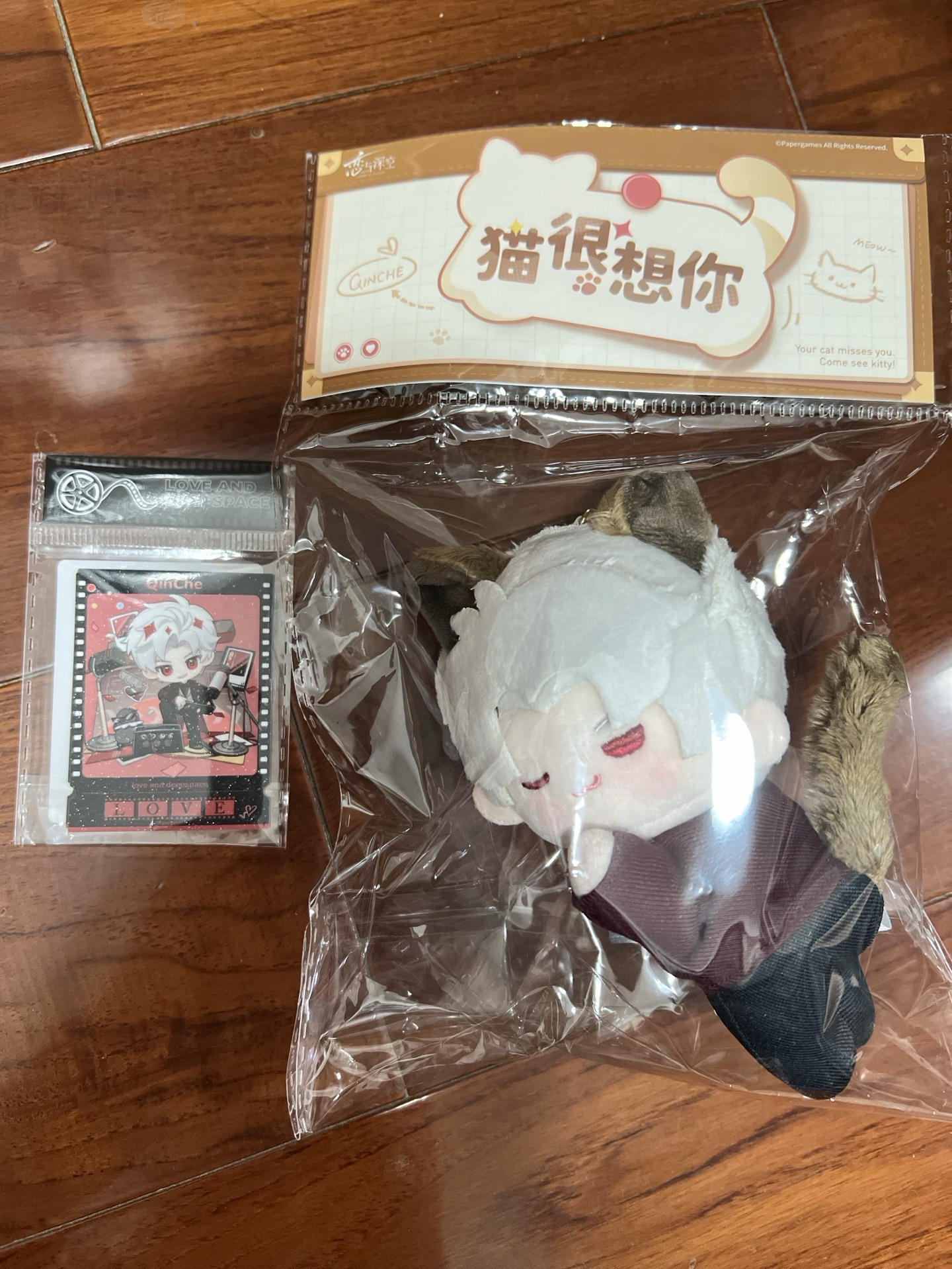 ［現貨］🐦‍⬛秦徹猫很想你磁吸毛絨娃（全新）+🐦‍⬛萬達電影聯名滿額贈貼紙一張（有原包）