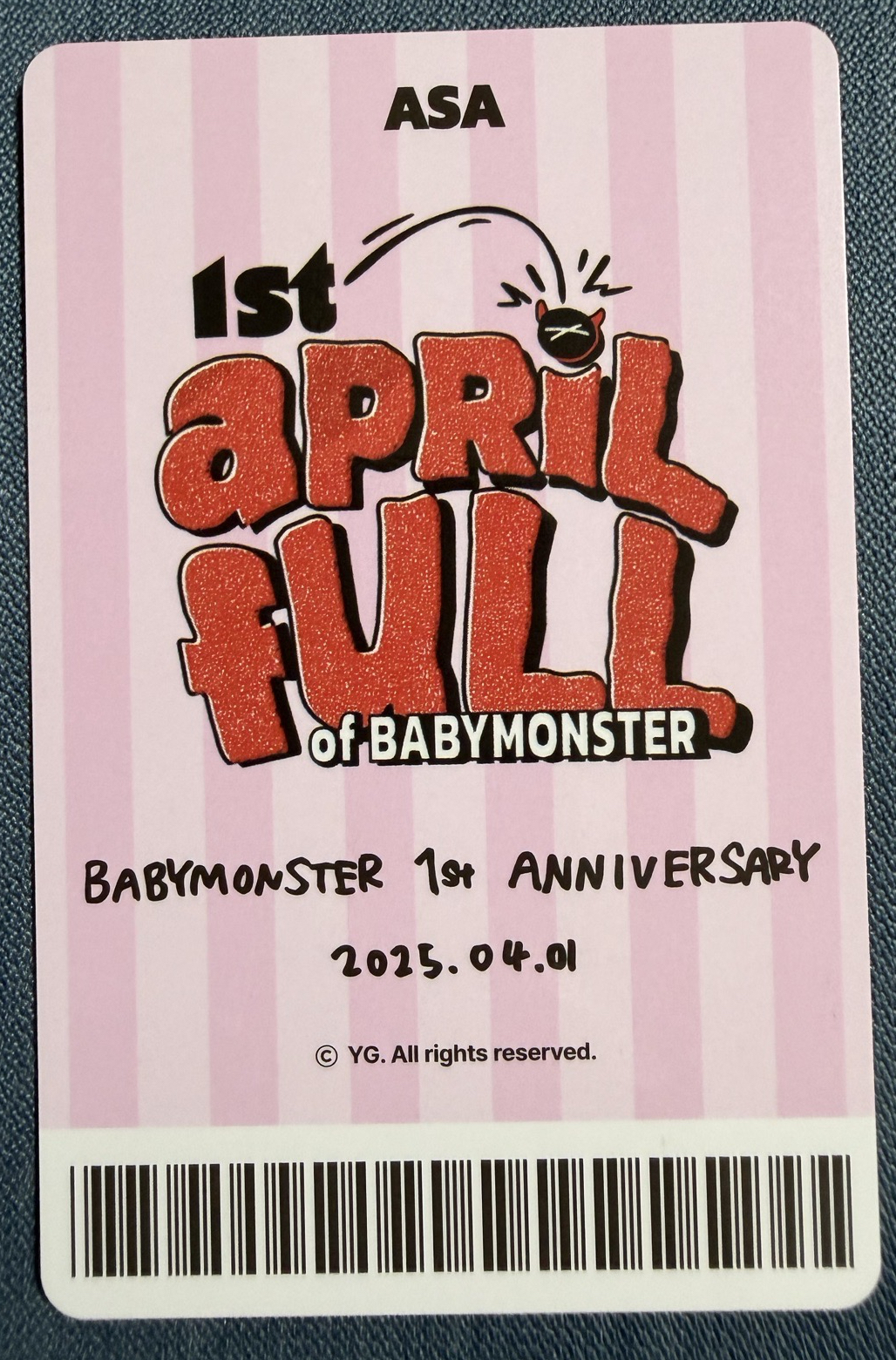 Babymonster 一週年 wvs 周邊線上 滿額卡 Asa 角