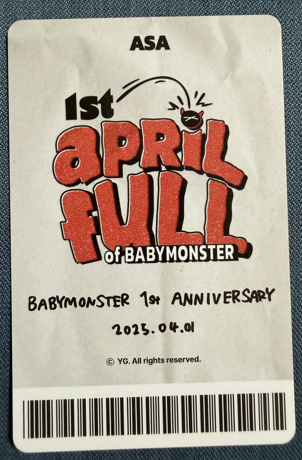 Babymonster 一週年 wvs 周邊線上 滿額卡 西裝角 Asa